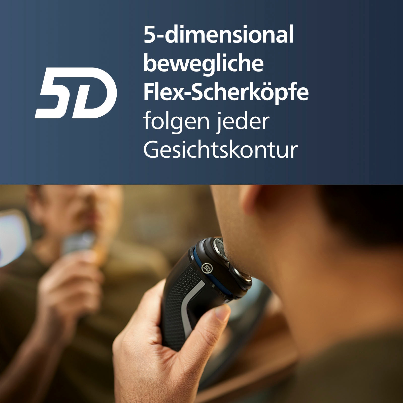 Philips Elektrorasierer »Shaver Series 3000 S3143/00«, 1 St. Aufsätze, ausklappbarer Präzisionstrimmer, 5-dimensional bewegl. Flex-Scherköpfe, Schutzkappe