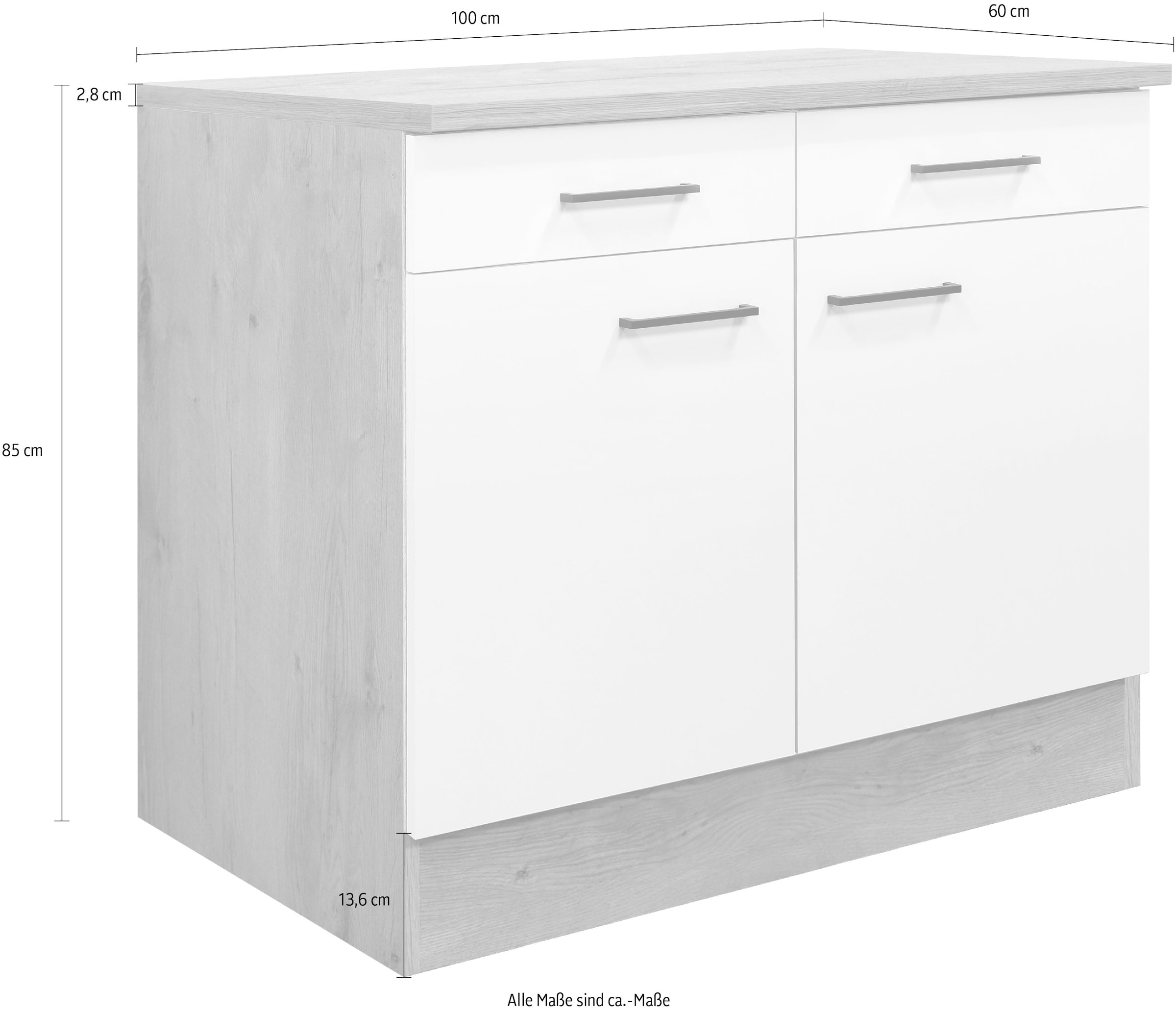 Flex-Well Unterschrank »Morena«, (B x H x T) 100 x 85 x 60 cm, für viel Stauraum