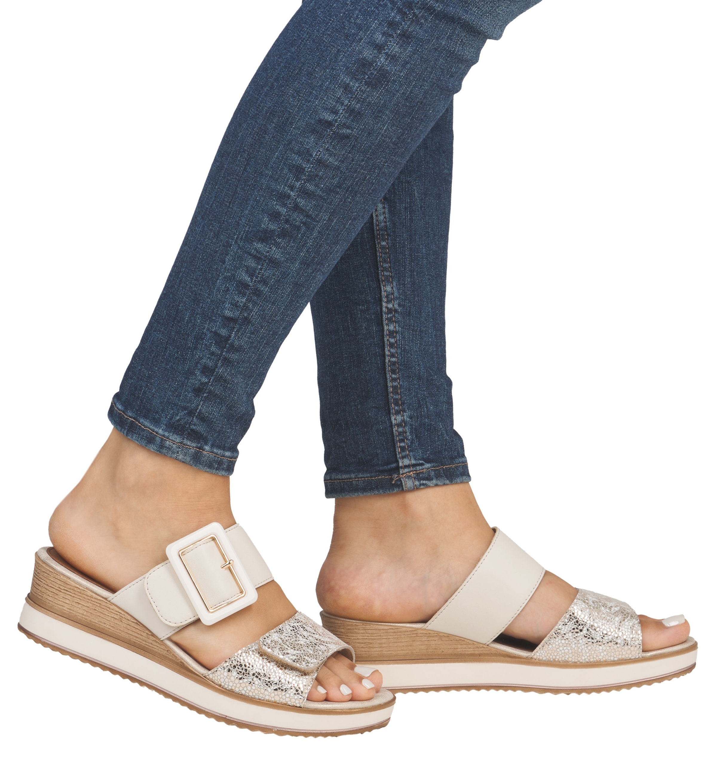 Remonte Pantoffel, Keilabsatz, Sommerschuh, Bequemschuh mit Softfußbett