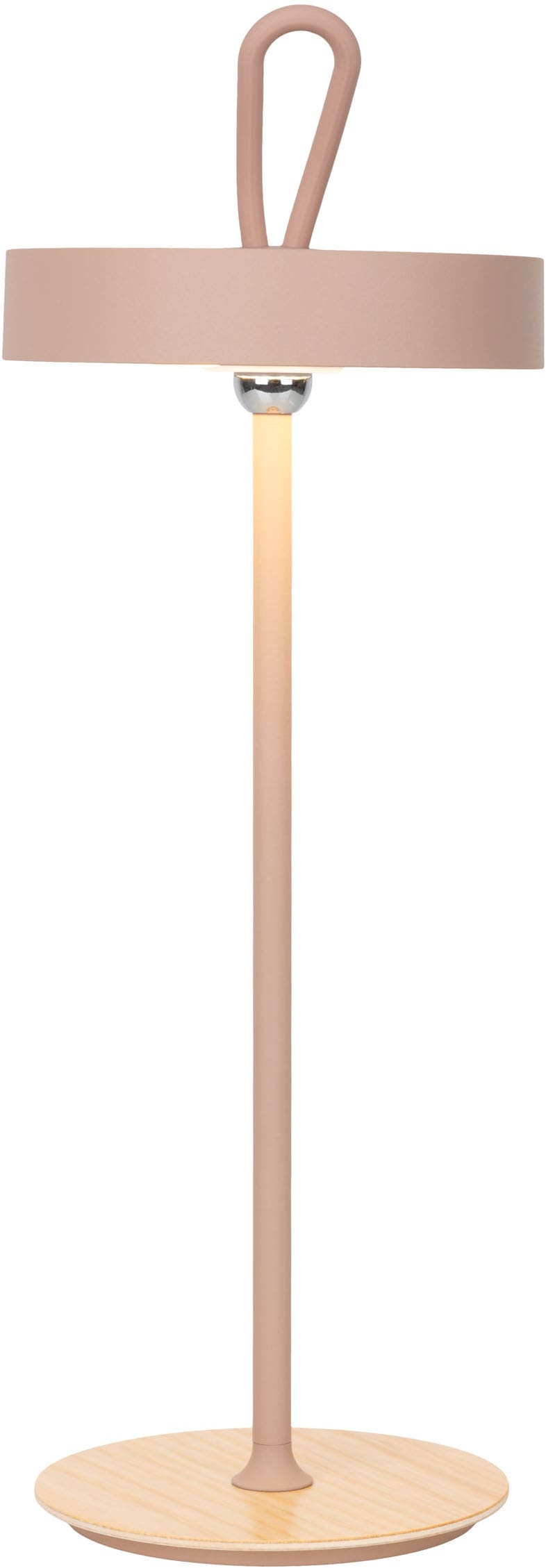 my home LED Tischleuchte »Charmont mit Holzfuß, abnehmbares Kopfteil als Hängeleuchte verwendbar« LED-Modul 1 Stk. Warmweiß aufladbar, inkl Akku + USB Kabel, Kopfteil magnetisch, abnehmbar, Holz