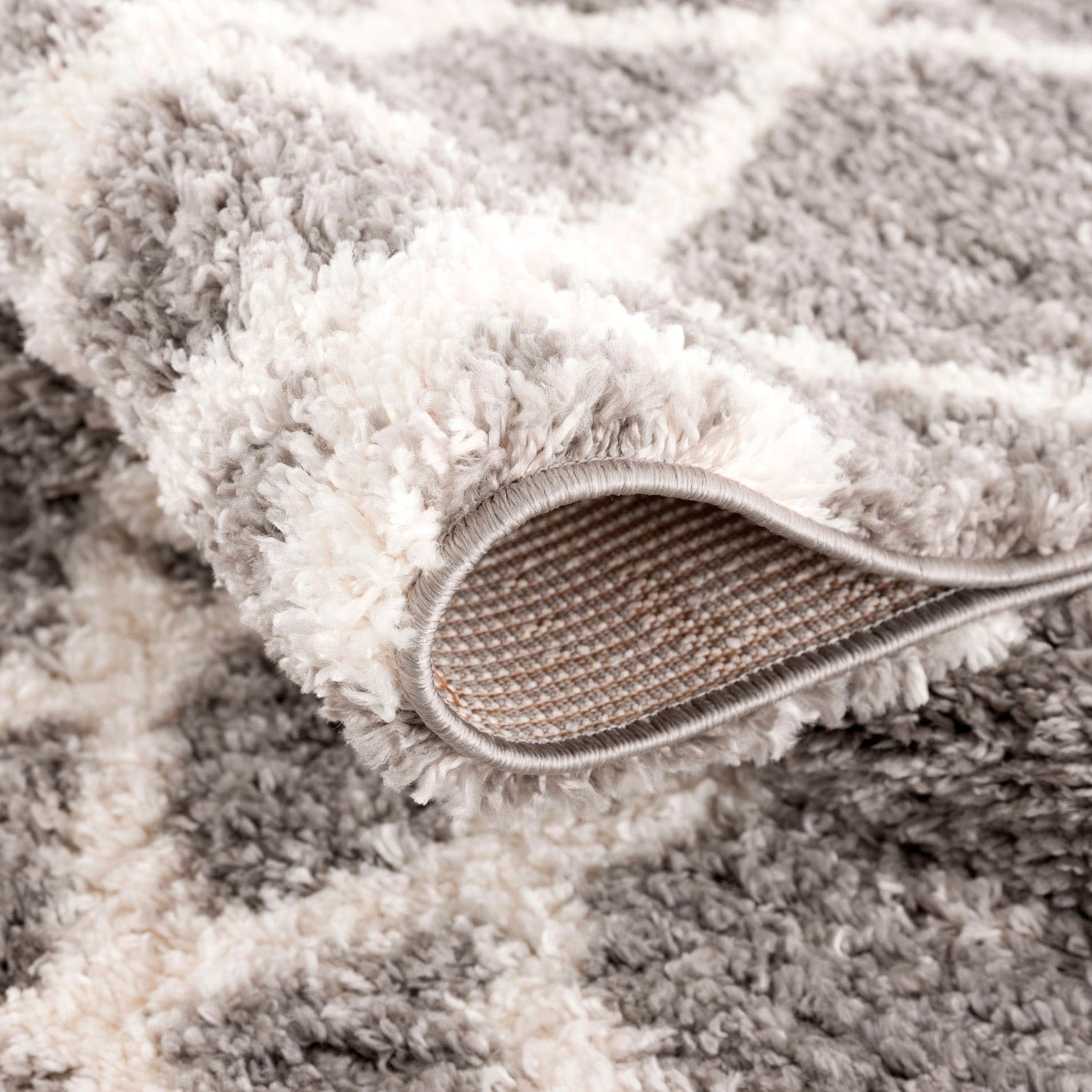Carpet City Hochflor-Teppich »Pulpy 540«, rechteckig, 30 mm Höhe, besonders weich, mit Fransen, Rauten-Optik