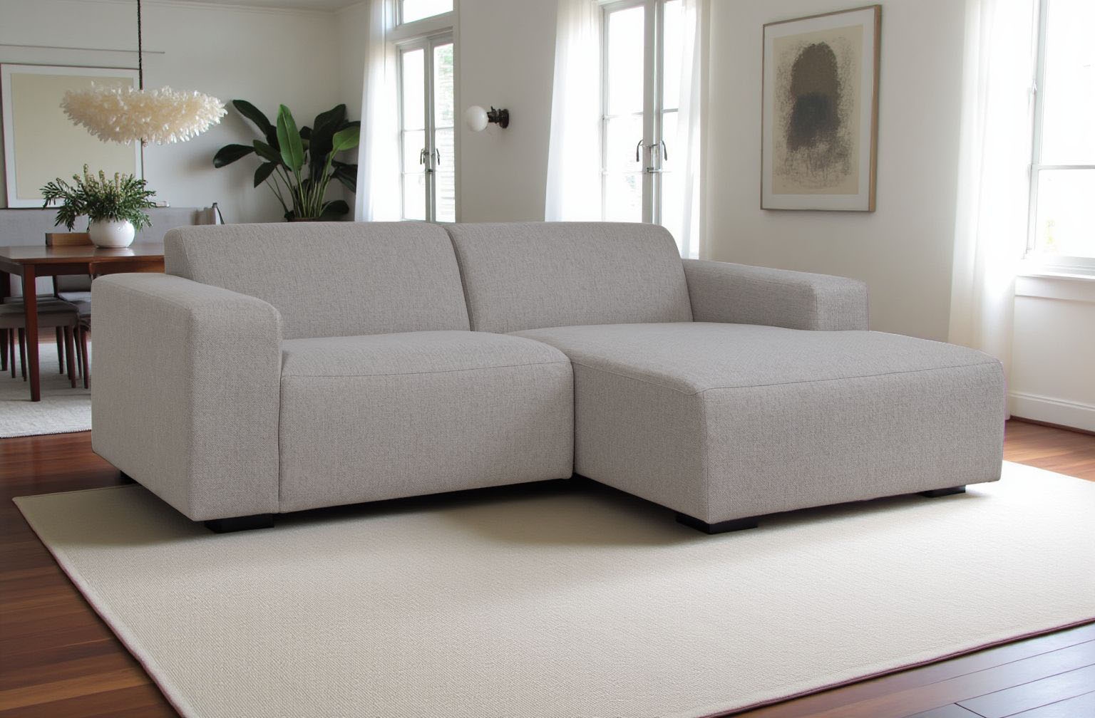 OTTO home Ecksofa »Koa, 228 cm, L-Form, Modulsofa in Cord, Chenille, Struktur, Webstoff« Designsofa, weicher Lounge-Sitzkomfort, Welleunterfederung, bodentief