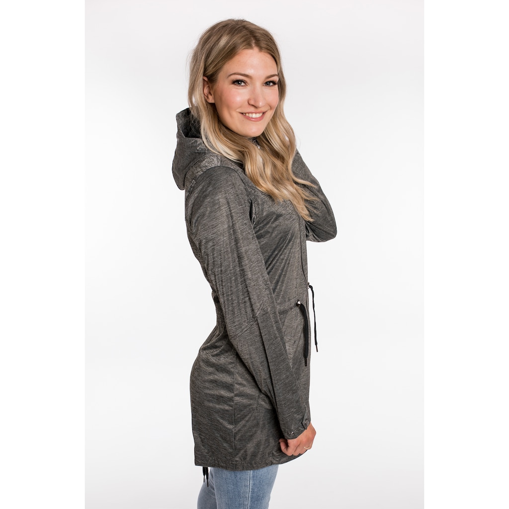 DEPROC Active Softshellparka »LORETTE PEAK WOMEN«, Softshellparka in edler Leinenoptik