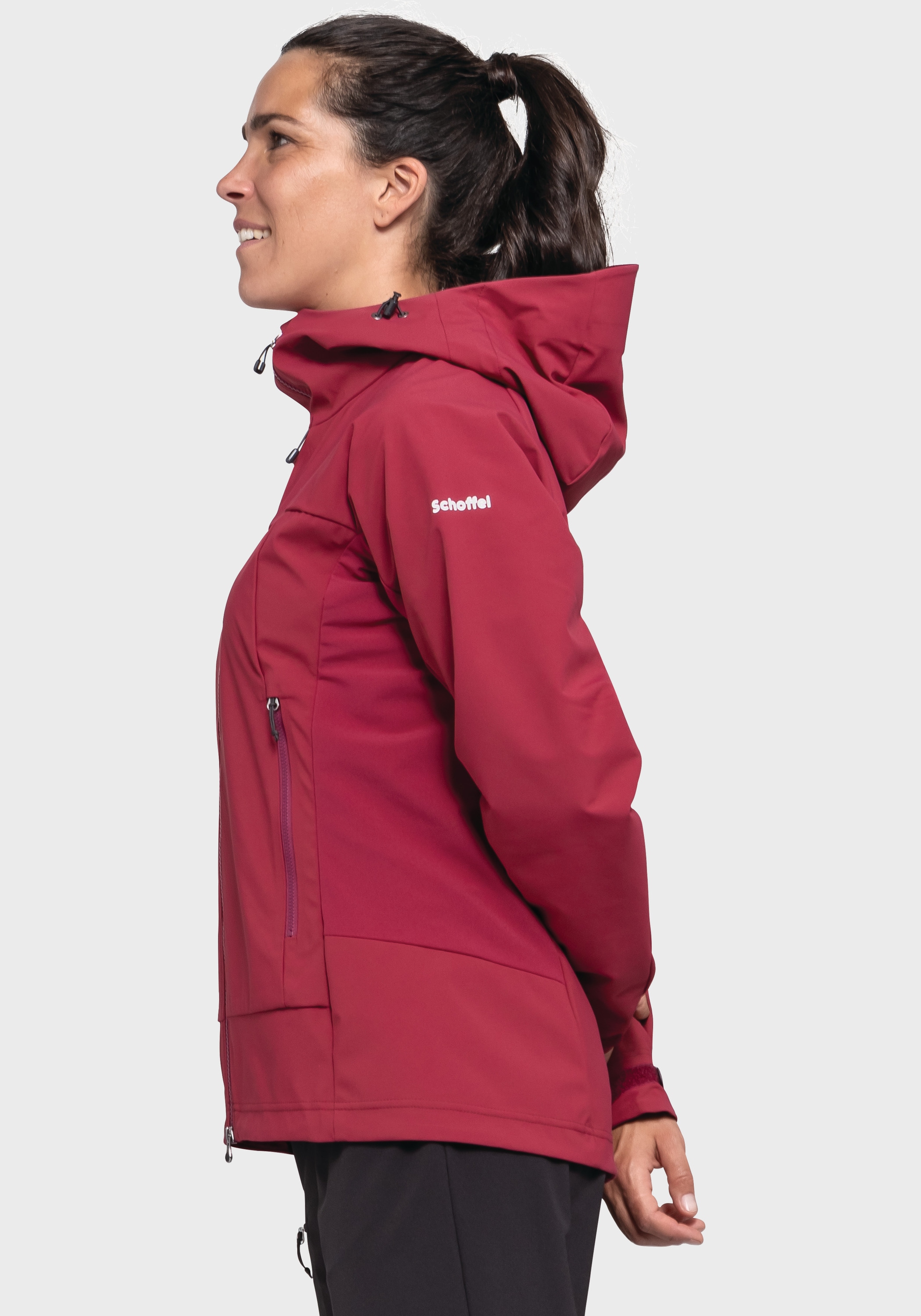 Schöffel Outdoorjacke »Mountain Softshell Jk Style Blaueis WMS« mit Kapuze