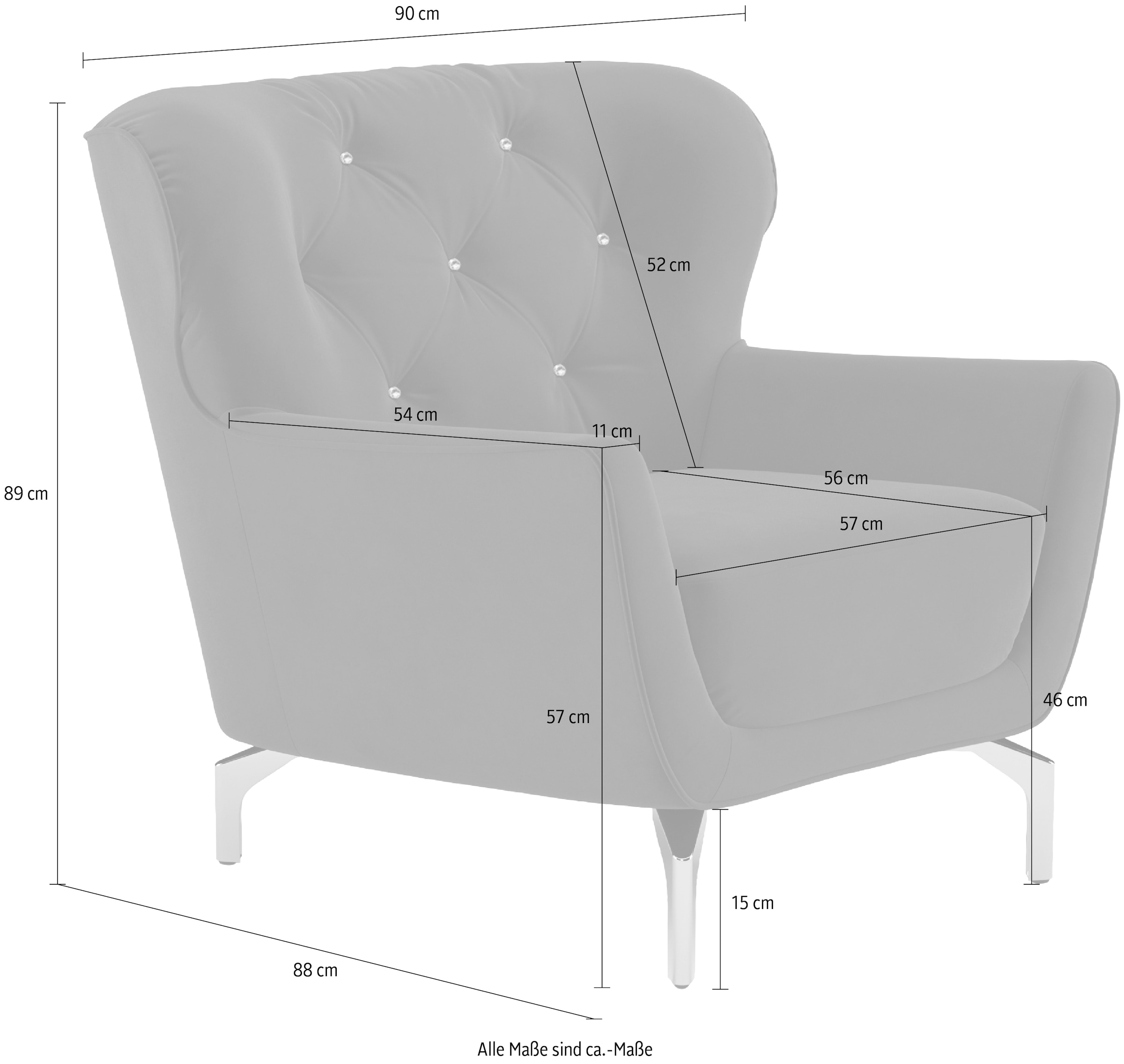 sit&more Sessel »Orient 3«, inkl. 1 Zierkissen mit Strass-Stein, goldfarbene Metallfüße