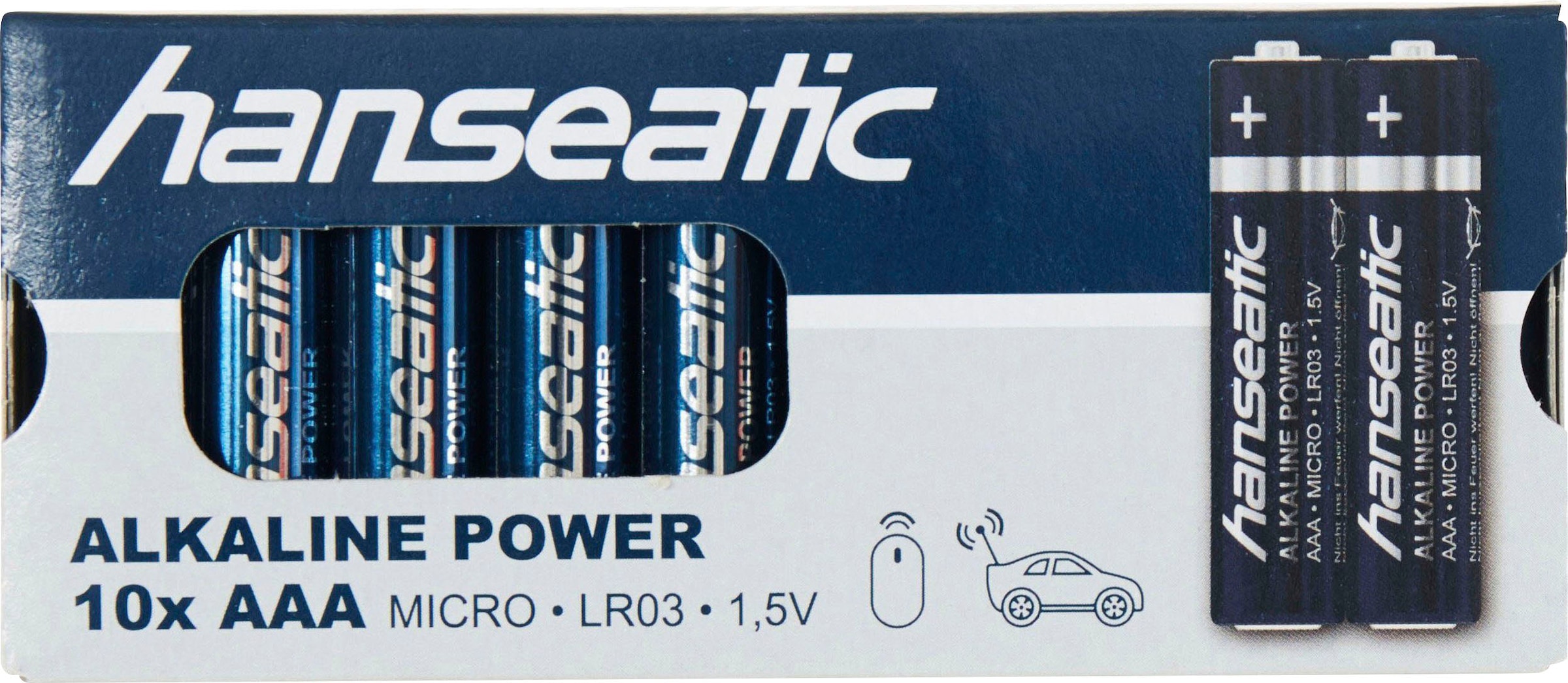 Hanseatic Batterie »100-Stück Alkaline Power, AAA Micro«, LR03, (Packung, 100 St.)