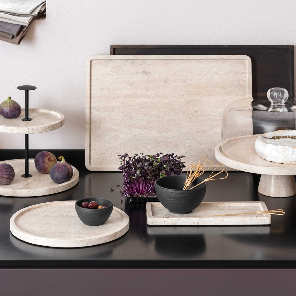 Villeroy & Boch Servierplatte »Etagere Manufacture Travertine ø 24,5 cm beige«