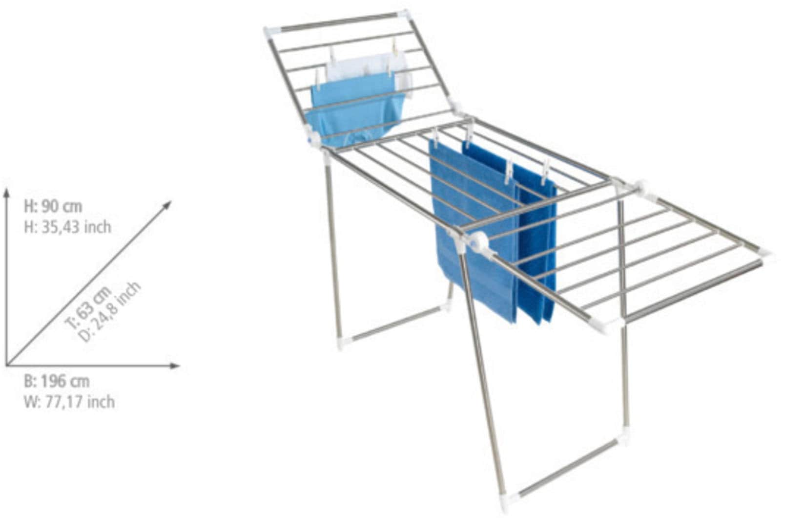 WENKO Wäscheständer »Modell Profi Plus« Flügel Wäschetrockner, Edelstahl, klappbar, mit Zubehör-Set