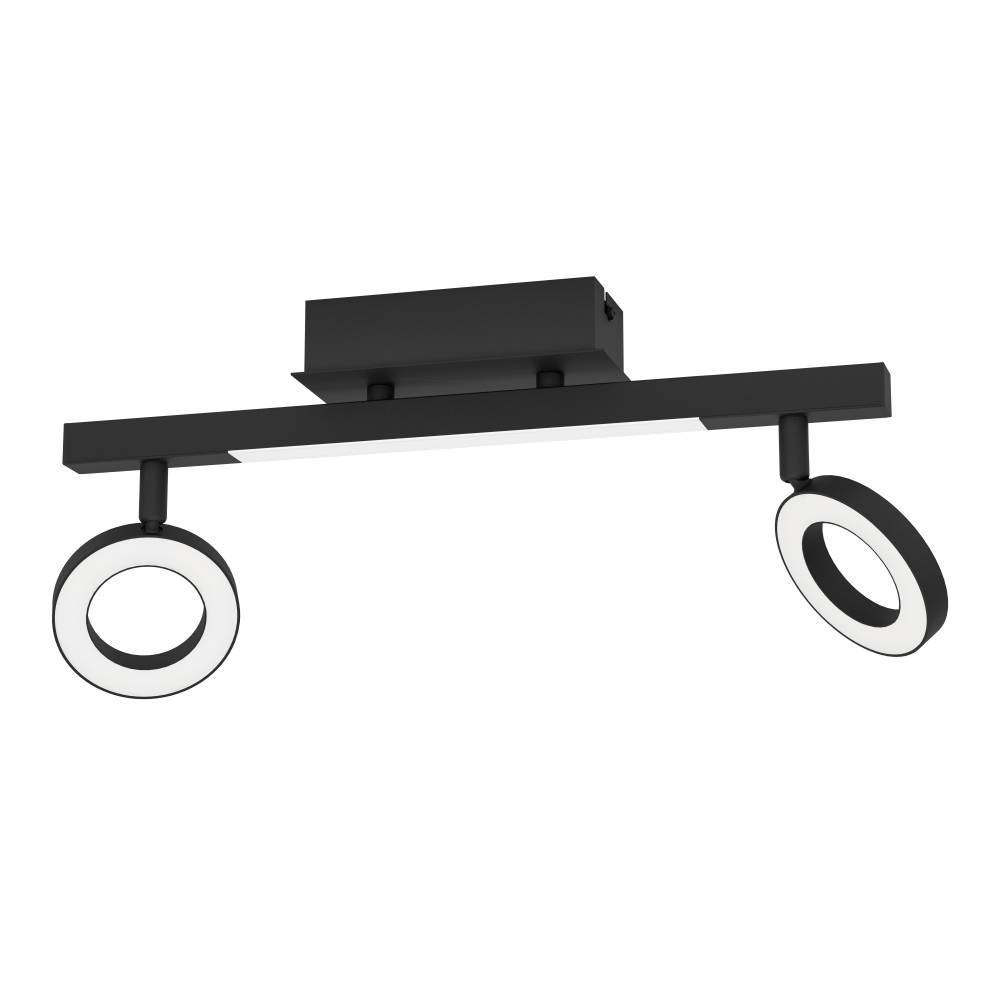 EGLO Deckenspot »CARDILLIO 2 Deckenlampe, schwarz, 2 flammig, schwenkbare Lampenköpfe«, Leuchtmittel LED-Modul | LED fest integriert, Spot, warmweißes Licht, Wohnzimmer, Esszimmer, Küche, Flur, 38,5x8,5cm