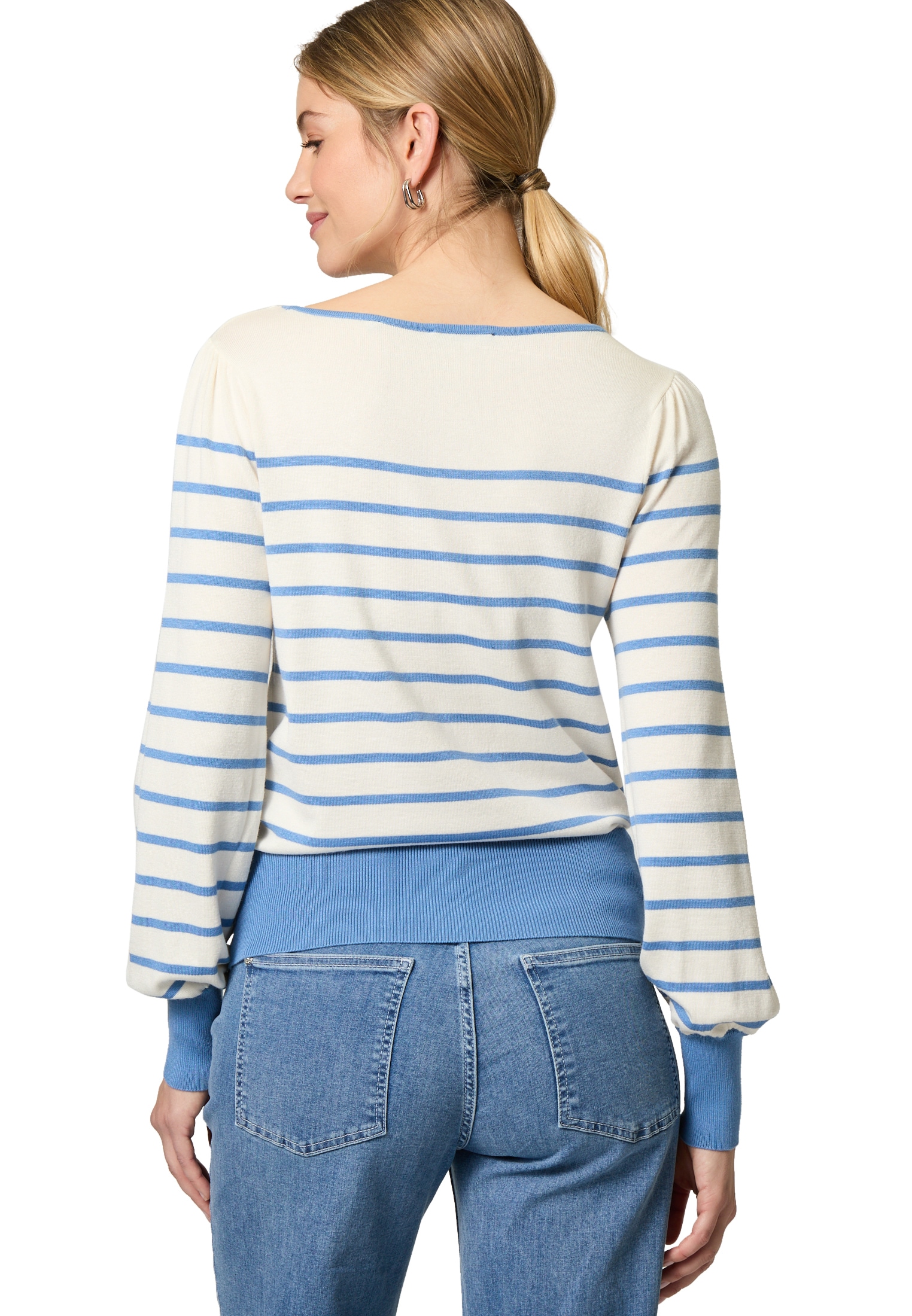 Zero Rundhalspullover »Pullover mit Streifen«