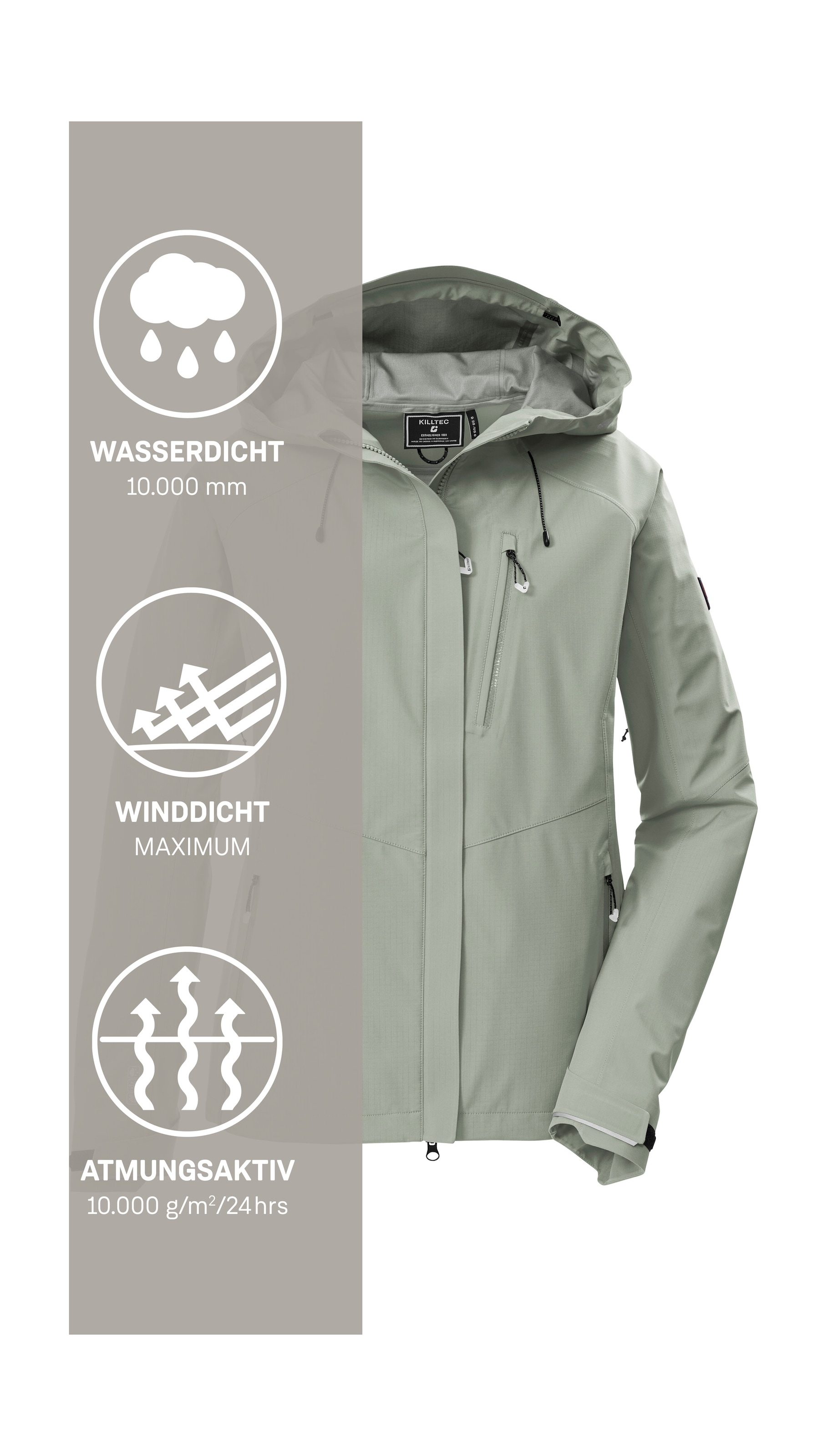 Killtec Funktionsjacke »KOS 67 WMN JCKT« Wasser- und winddichte, atmungsaktive 3-Lagen Jacke