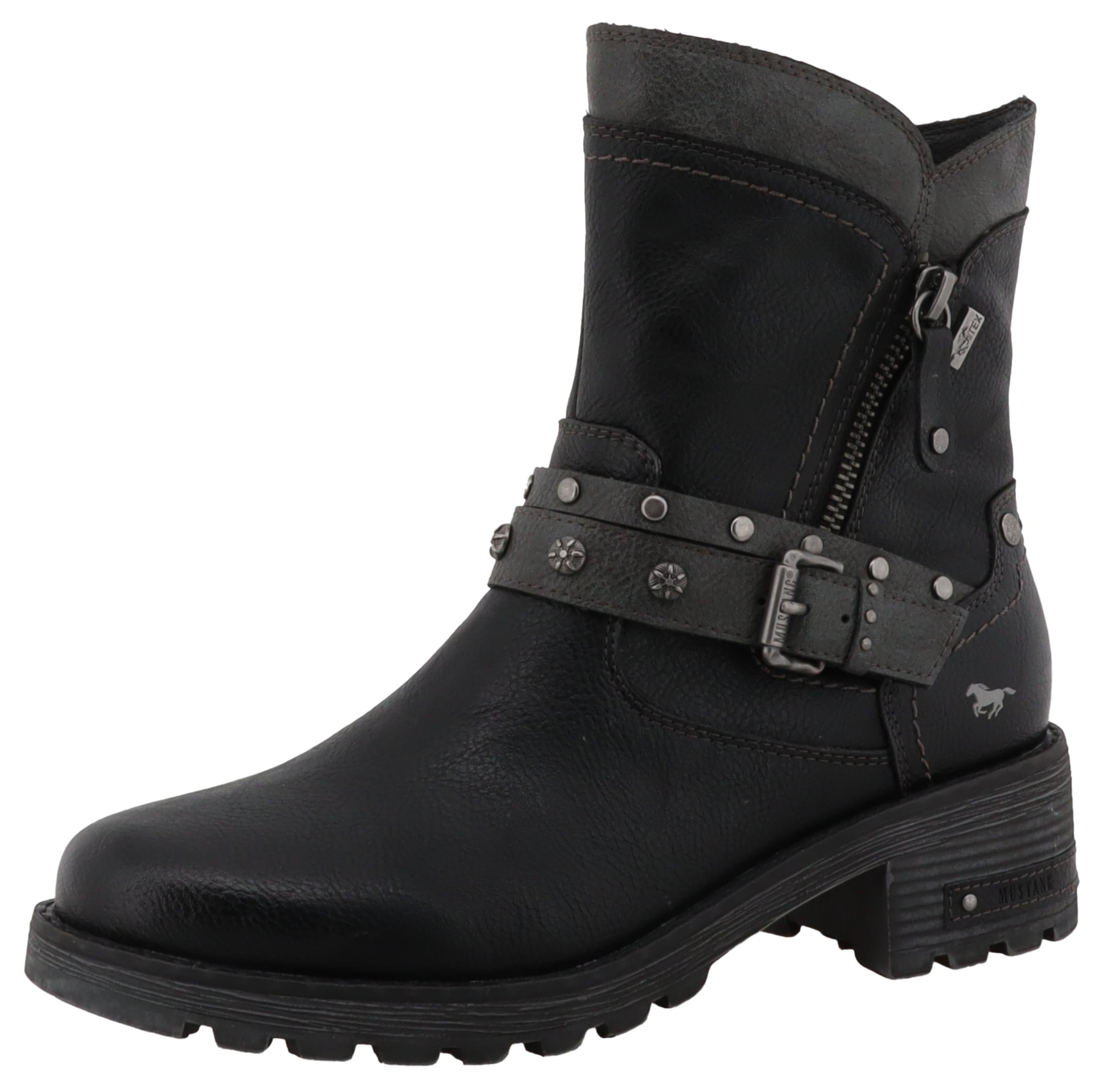 Mustang Shoes Winterboots »Haukea«  Biker Boots mit Blockabsatz und TEX-Membrane