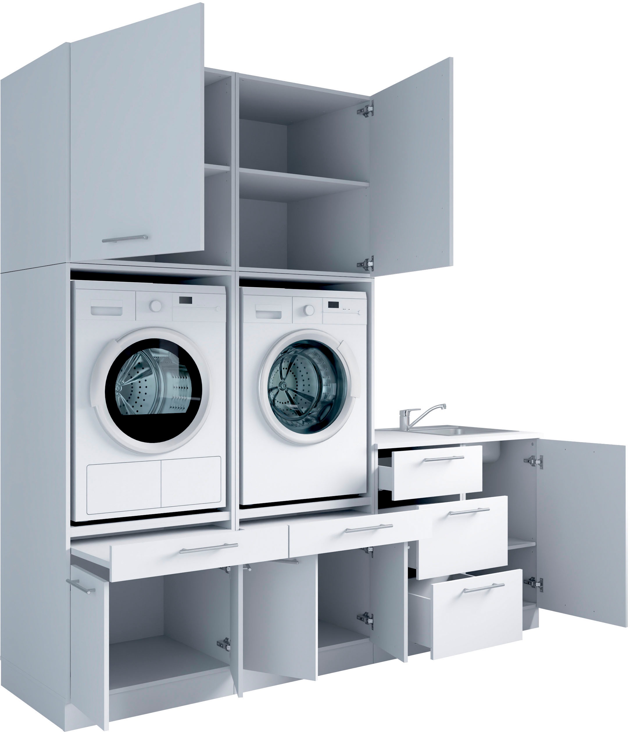 Laundreezy Mehrzweckschrank-Set »Laundreezy, 6-tlg. Mehrzweckschrank-Set B/H/T 238/238/68 cm« 6 Stk. tlg.