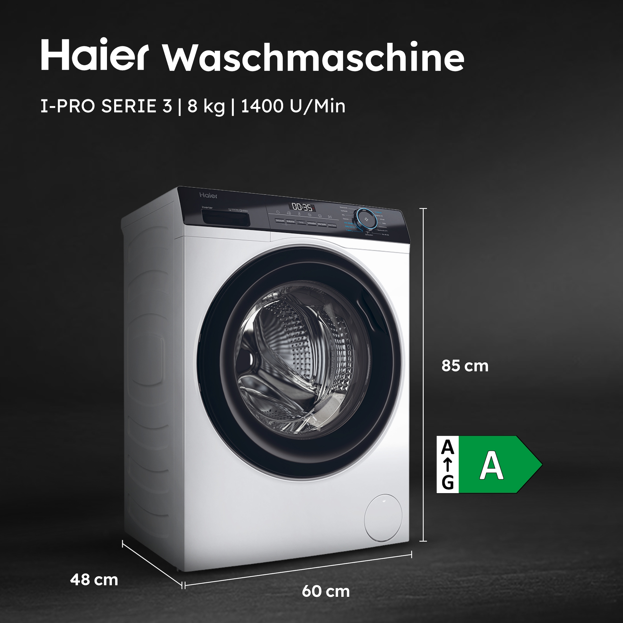 Haier Waschmaschine »HW81-NBP14939«, 8 kg, 1400 U/min, das Hygiene Plus: ABT® Antibakterielle Technologie