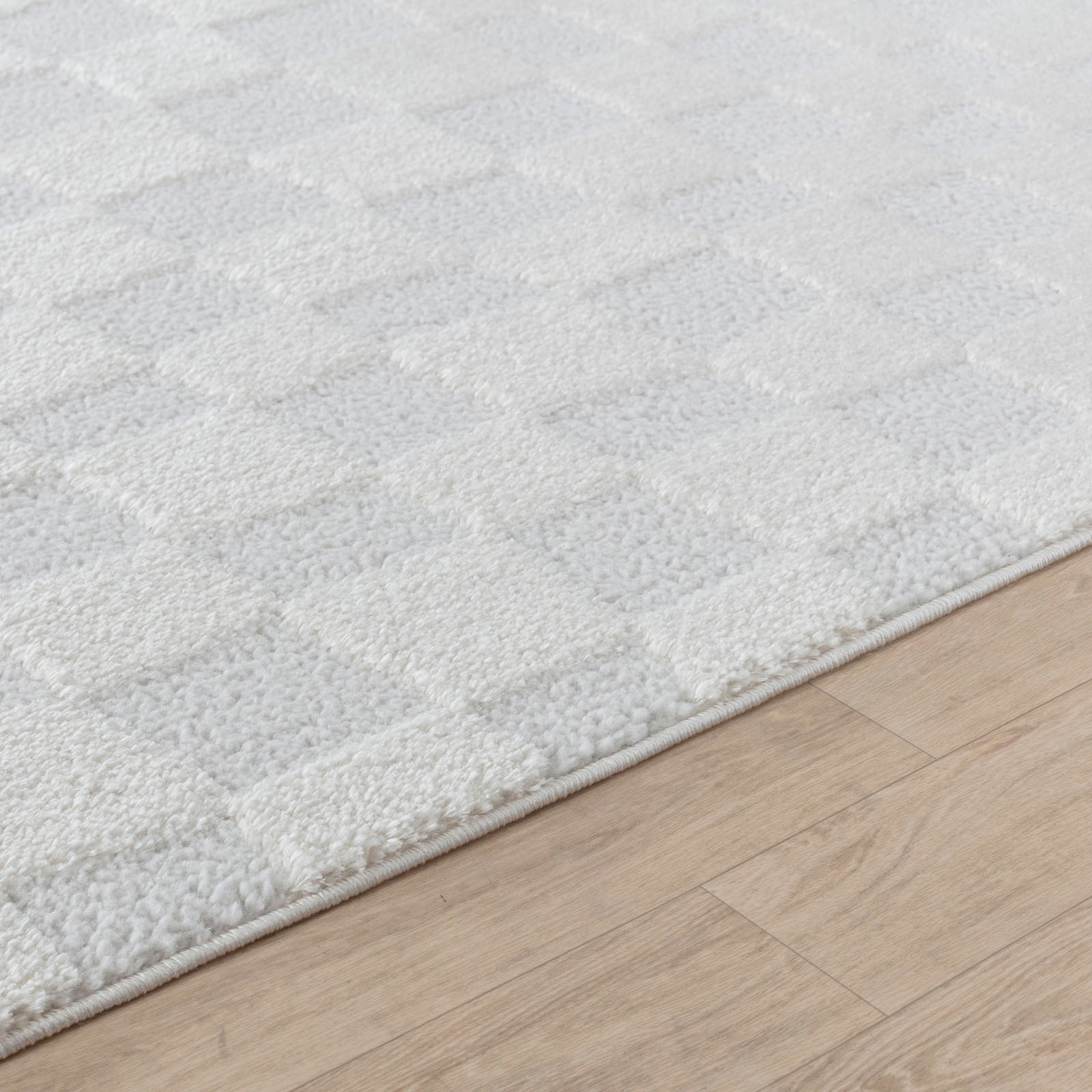 Livabliss Teppich »GIJON« rechteckig 14 mm Höhe Skandinavischer Teppich mit Karomuster, Kurzflor Wohnzimmerteppich