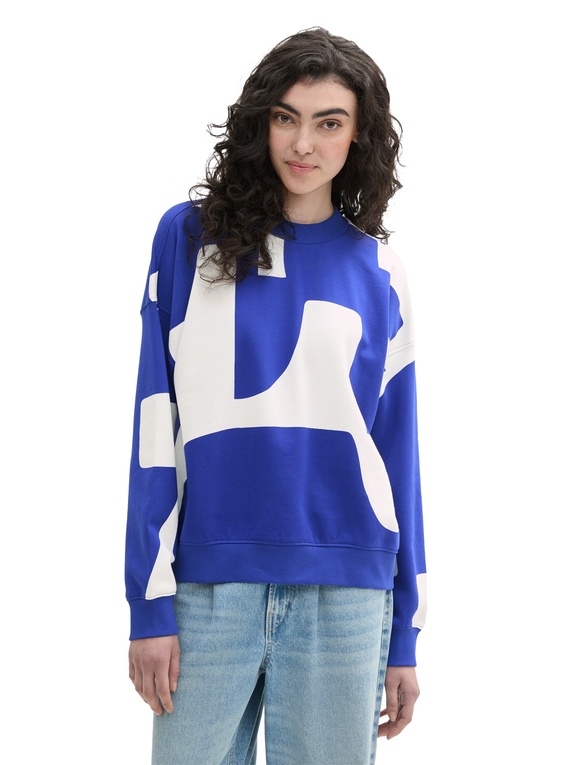 Sweatshirt, mit Color-Blocking-Print