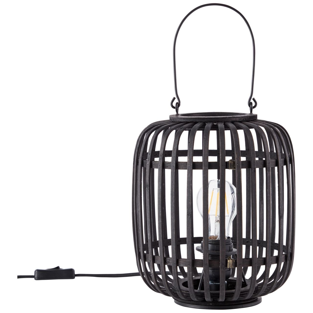 Brilliant Tischleuchte »Woodrow« E27 1 Stk. 27cm holz dunkel/schwarz