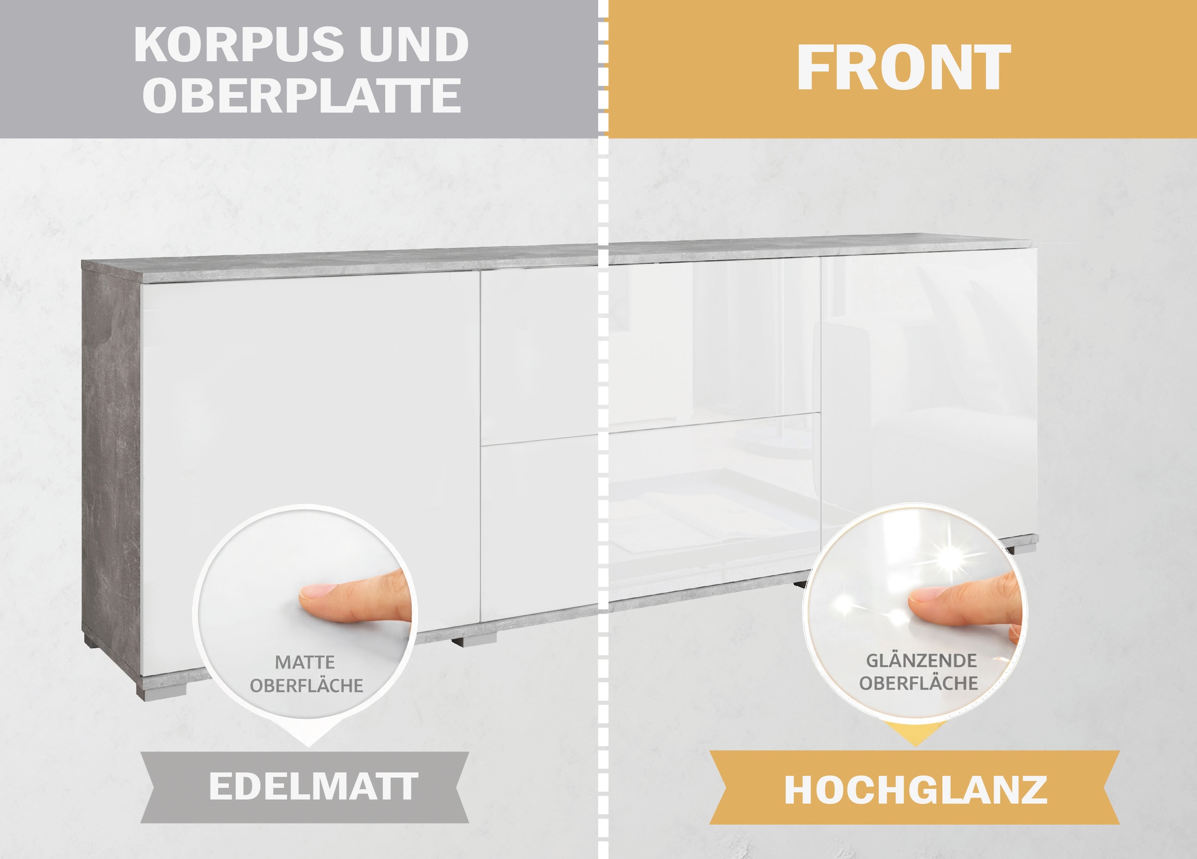 OTTO home Lowboard »Kenia« 1 Stk. tlg. 2 Türen, 2 Schubladen, Breite 180 cm, höhenverstellbare Einlegeböden
