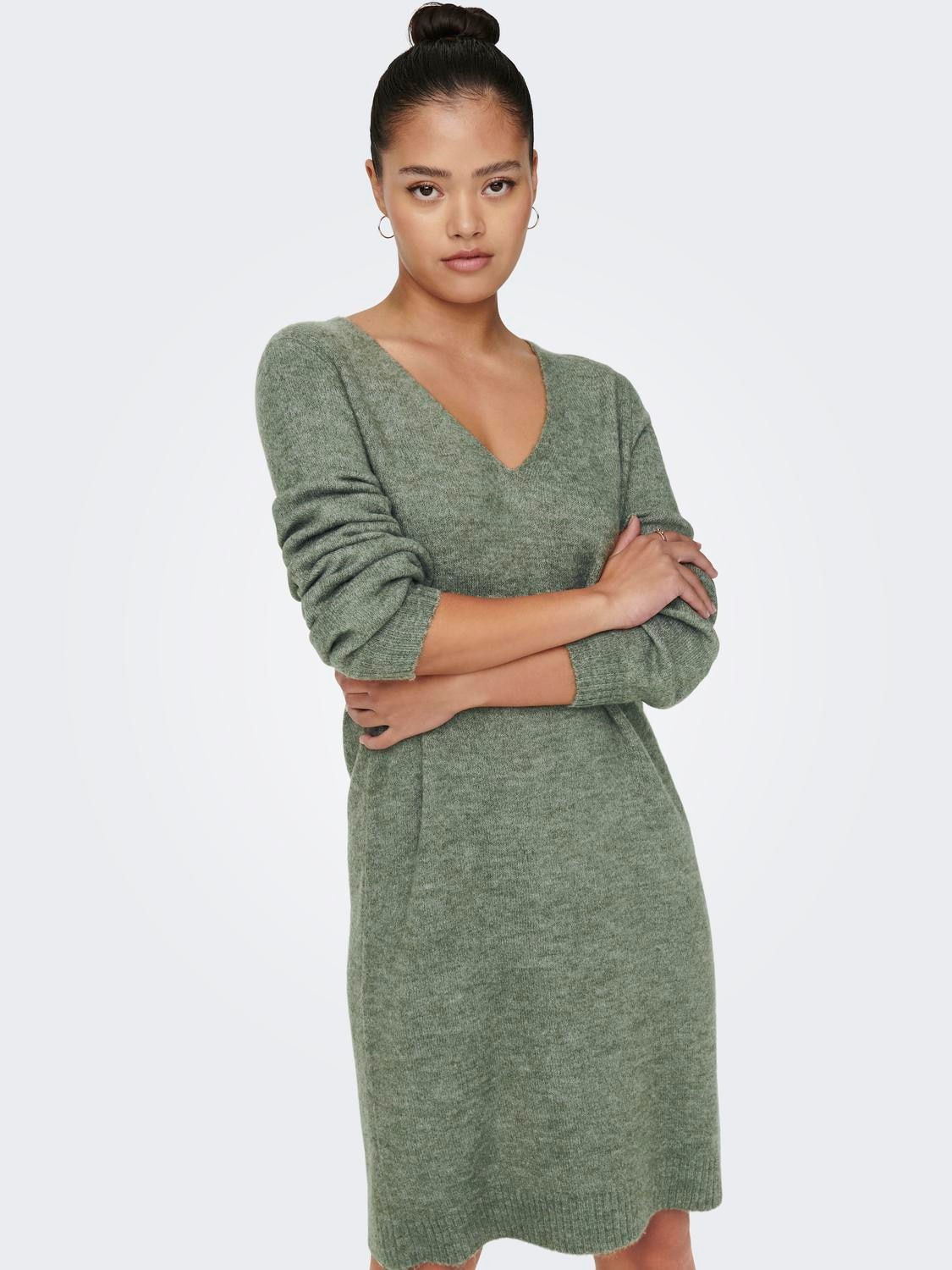 Strickkleid »JDYELANORA L/S V-NECK DRESS KNT NOOS«