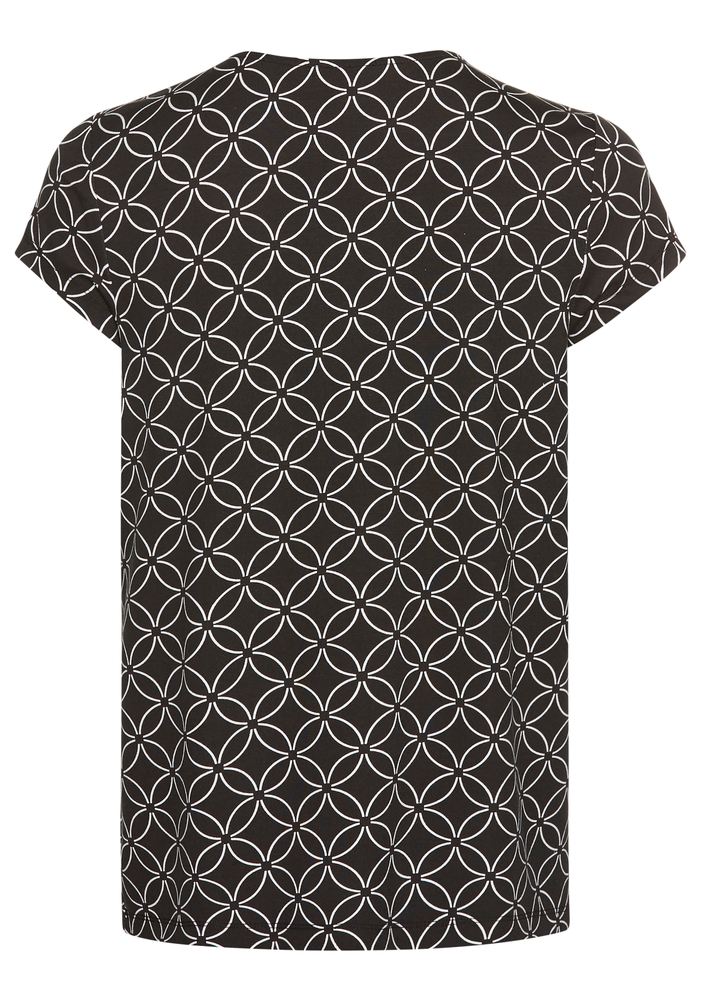 HECHTER PARIS Kurzarmshirt mit Zierdetail und Alloverprint