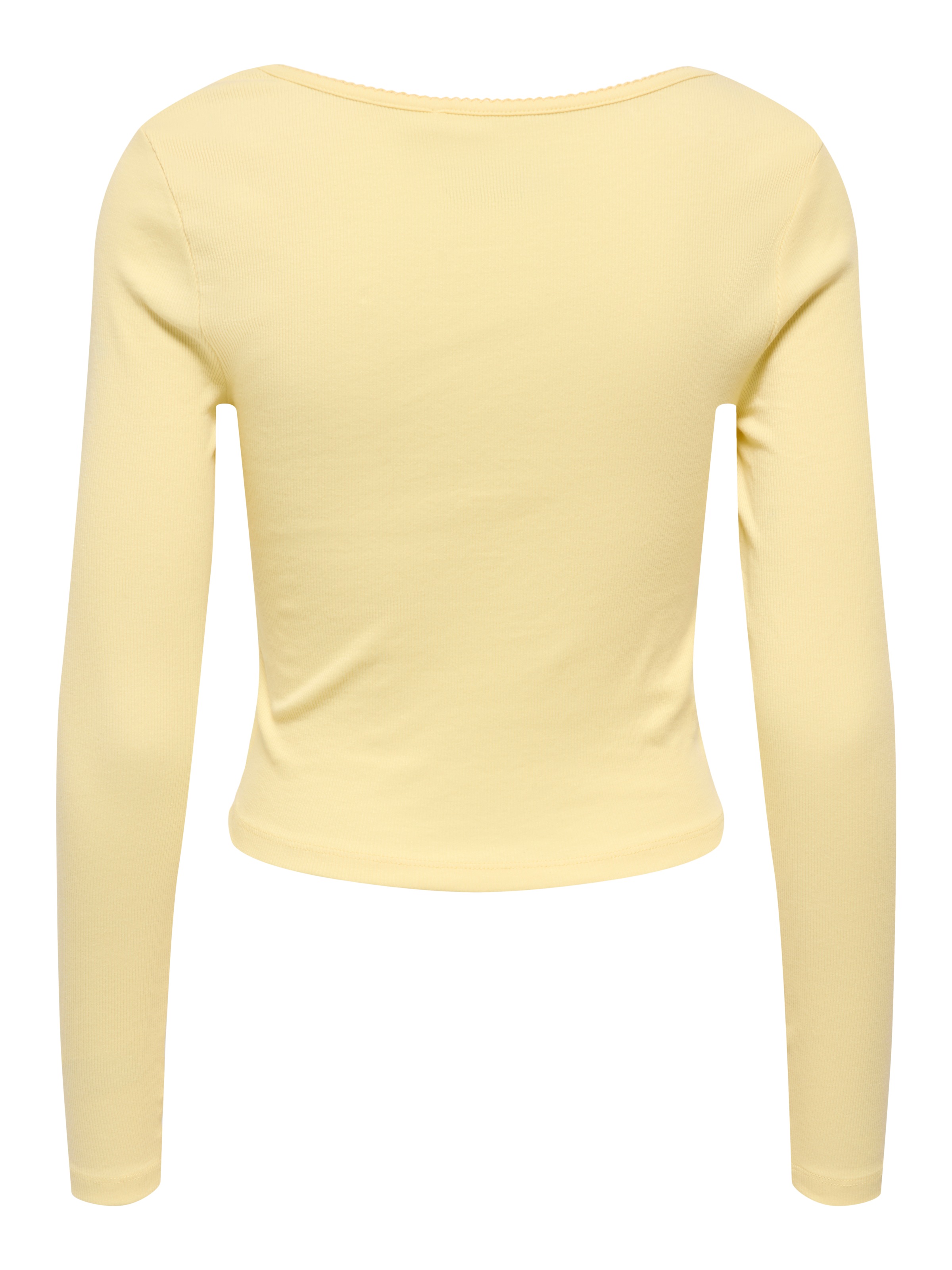 ONLY Langarmshirt »ONLBETTY LIFE L/S SCALLOP V-NECK CC JRS« mit Raffung am Ausschnitt