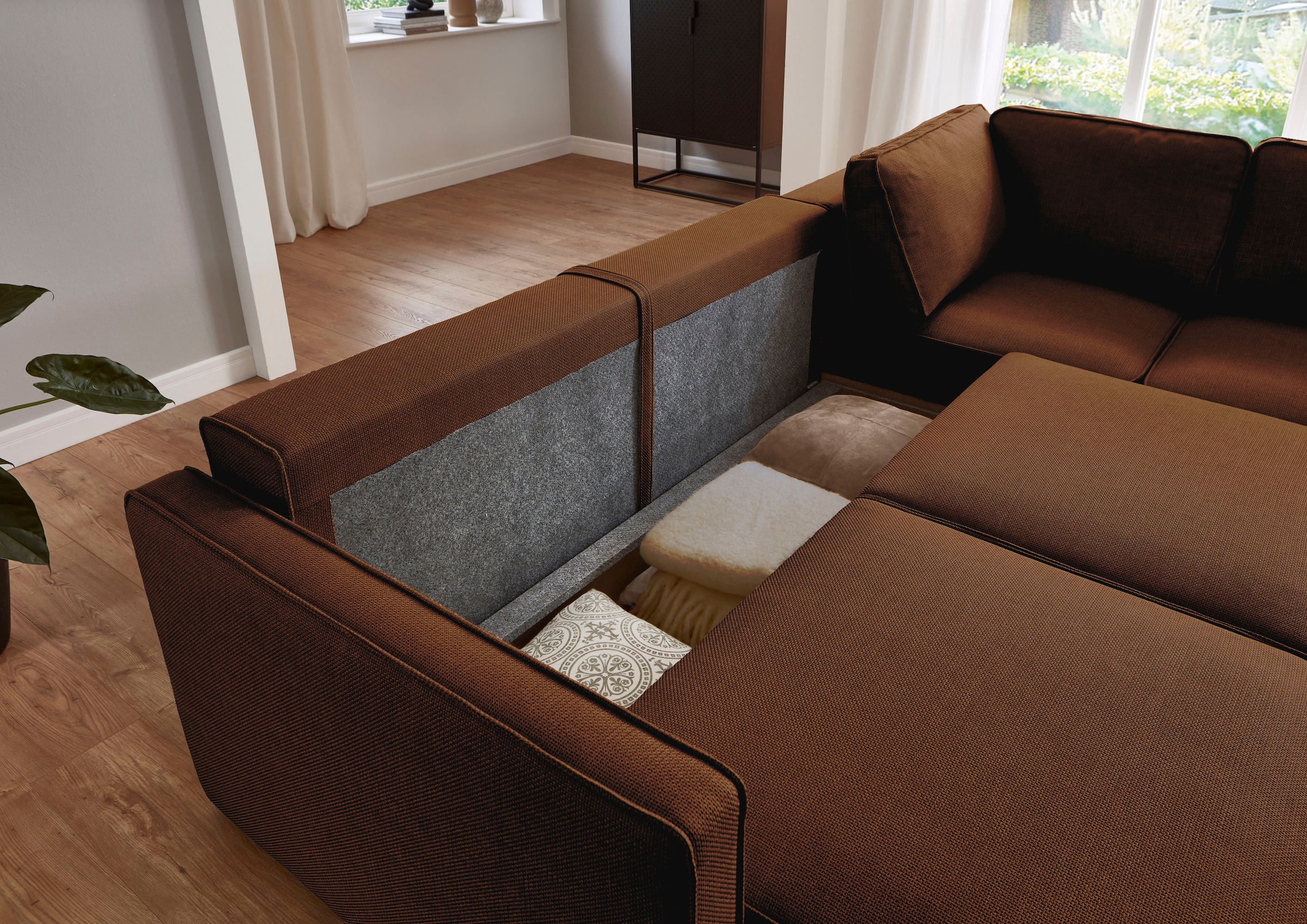 ATLANTIC home collection Schlafsofa »Chill«, Ecksofa mit Bettfunktion und Bettkasten