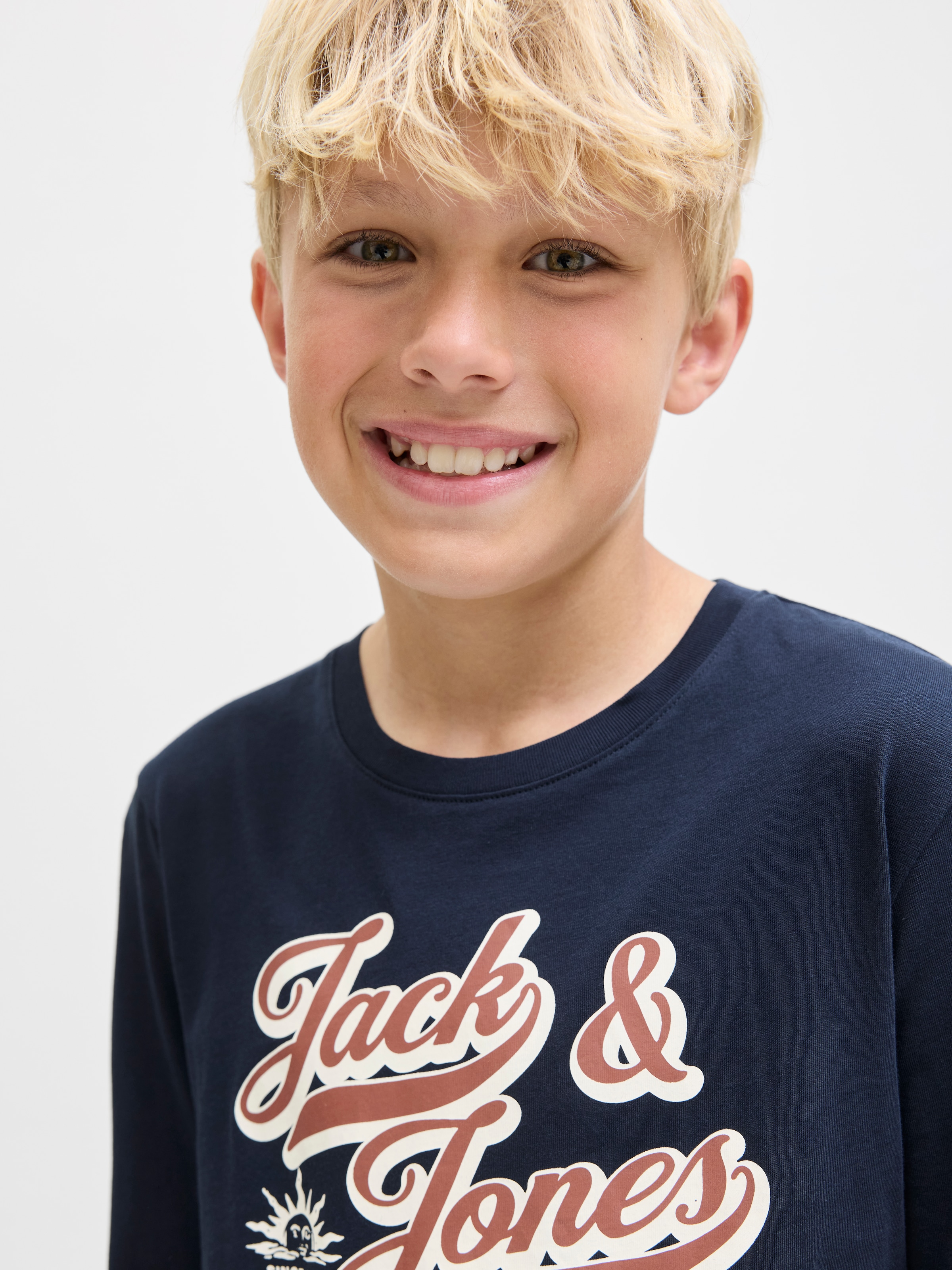 Jack & Jones Junior Langarmshirt »JJELOGO TEE LS O-NEC 2 COL AW25 NOOS JNR«