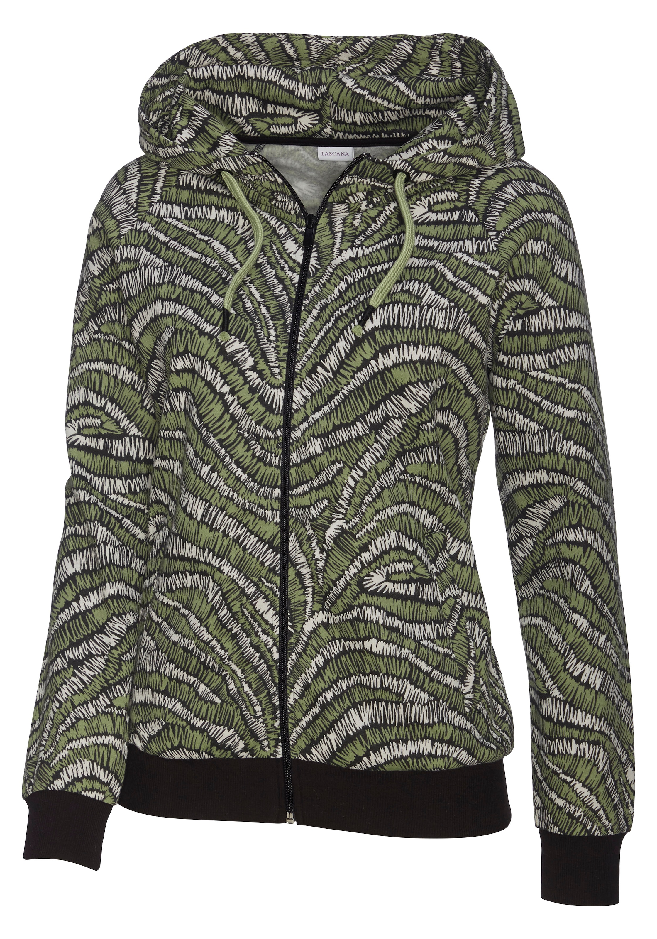 LASCANA Kapuzensweatjacke, mit Reißverschluss, Loungewear