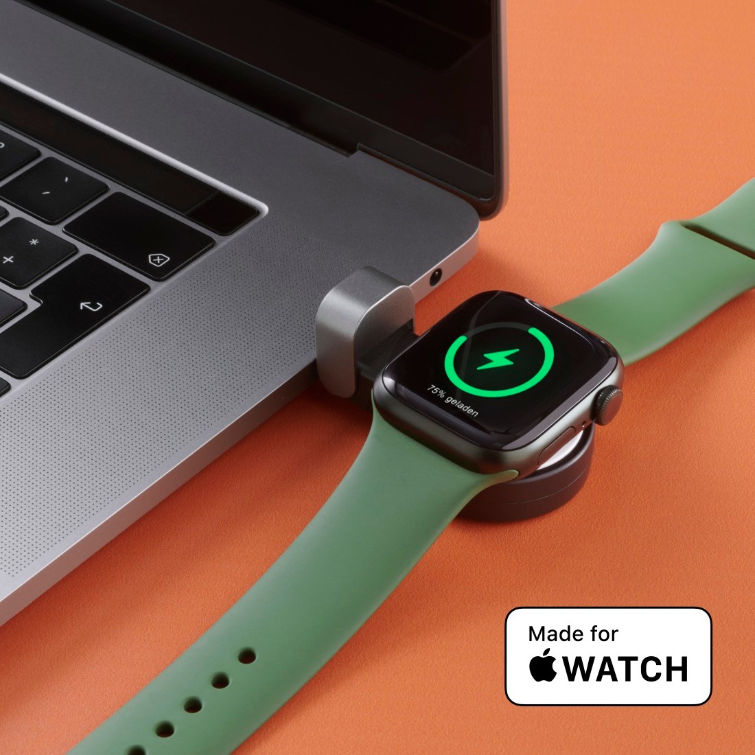 Hama USB-Ladegerät »Kabelloses Ladegerät für Apple Watch, mit USB-C Anschluss«, (1 St.), Wireless Charger, Magnetische Ausrichtung, Schnellladegerät