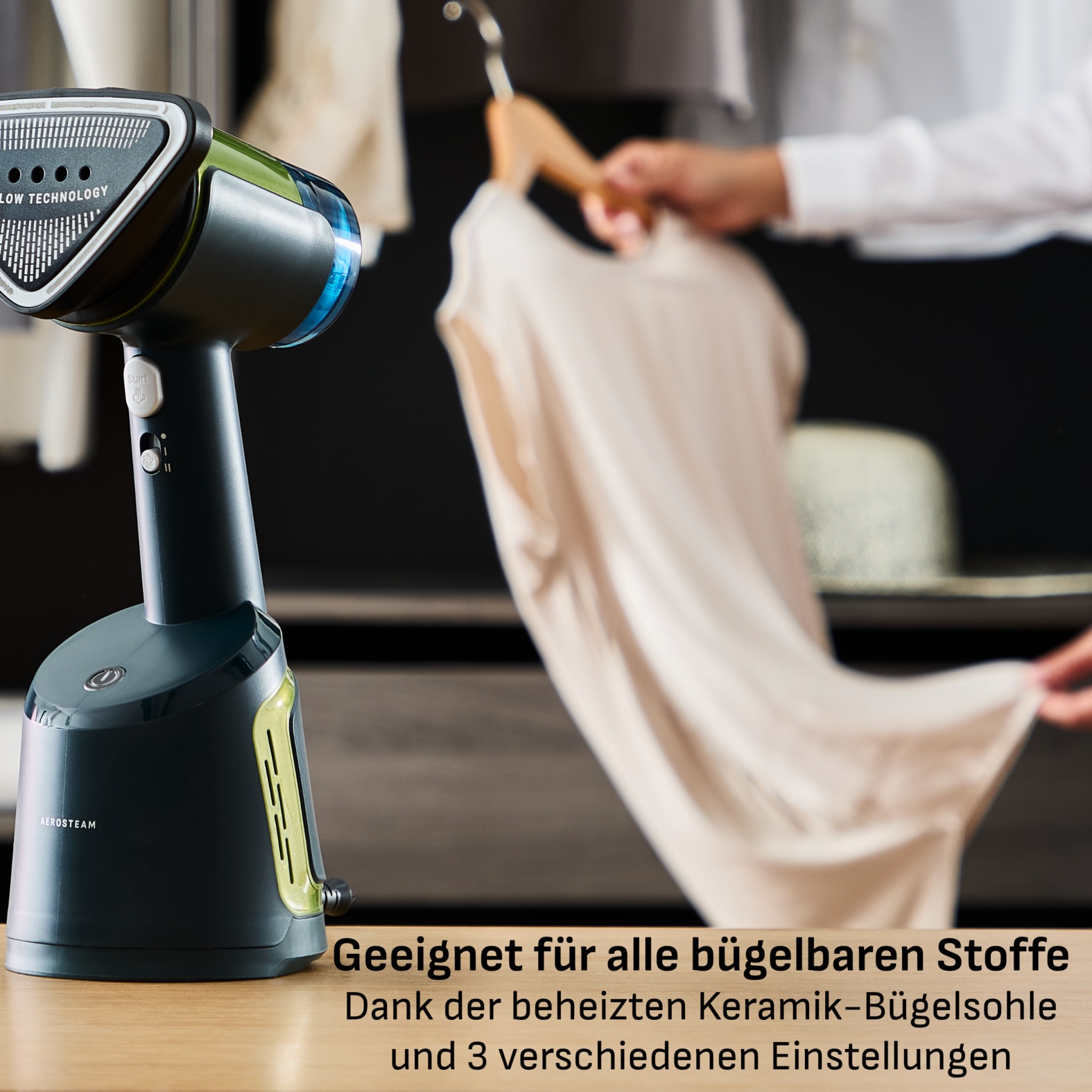 Tefal Dampfbürste »AeroSteam, kombiniert Dampf, einen beheizten Kopf und Ansaugung« 1400 W Dampfglätter mit 3 Nutzungsmodi, 100 ml abnehmbarer Wassertank, DT9810