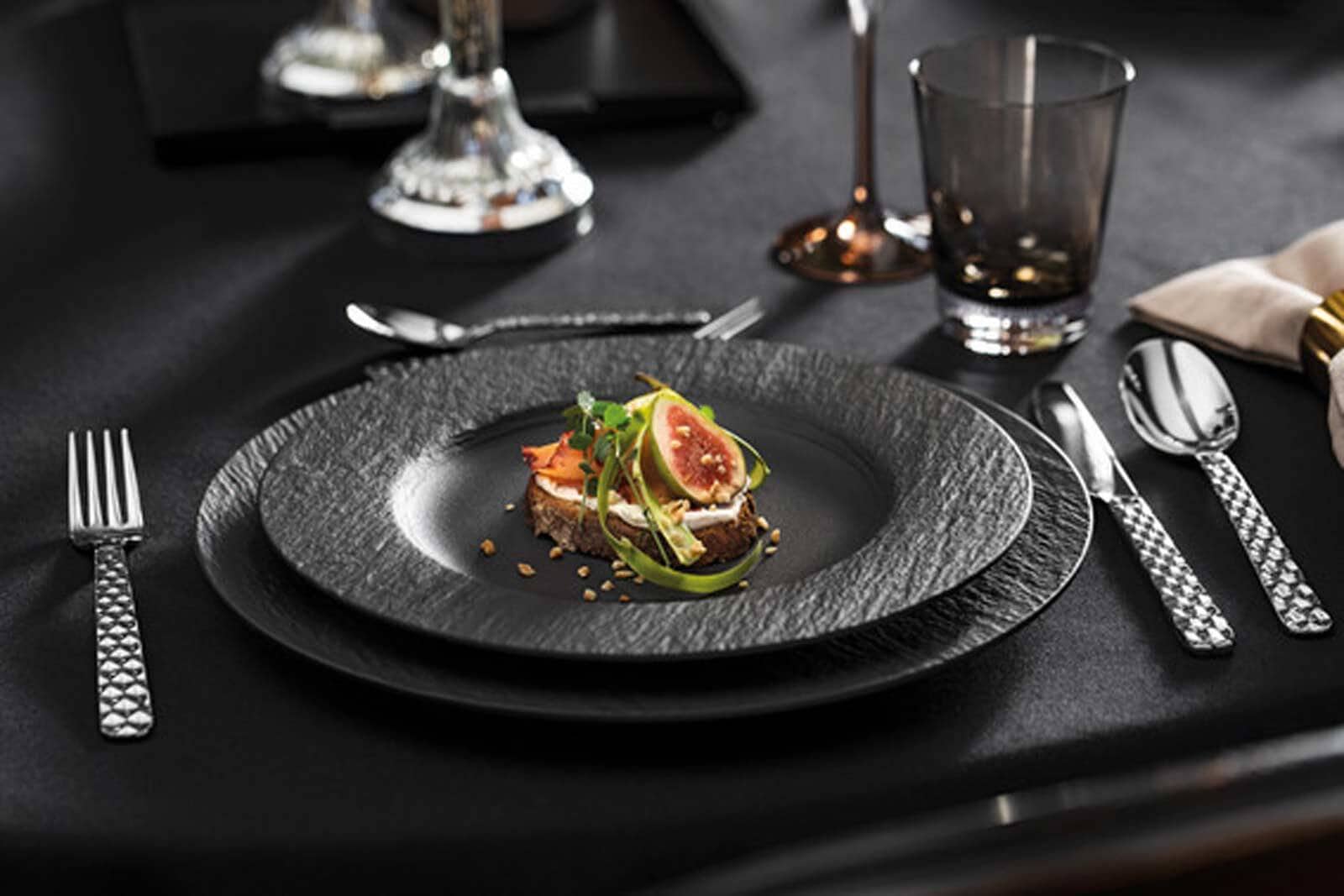 Villeroy & Boch Frühstücksteller »Frühstücksteller Manufacture Rock ø 22.0 cm 6er Set schwarz«
