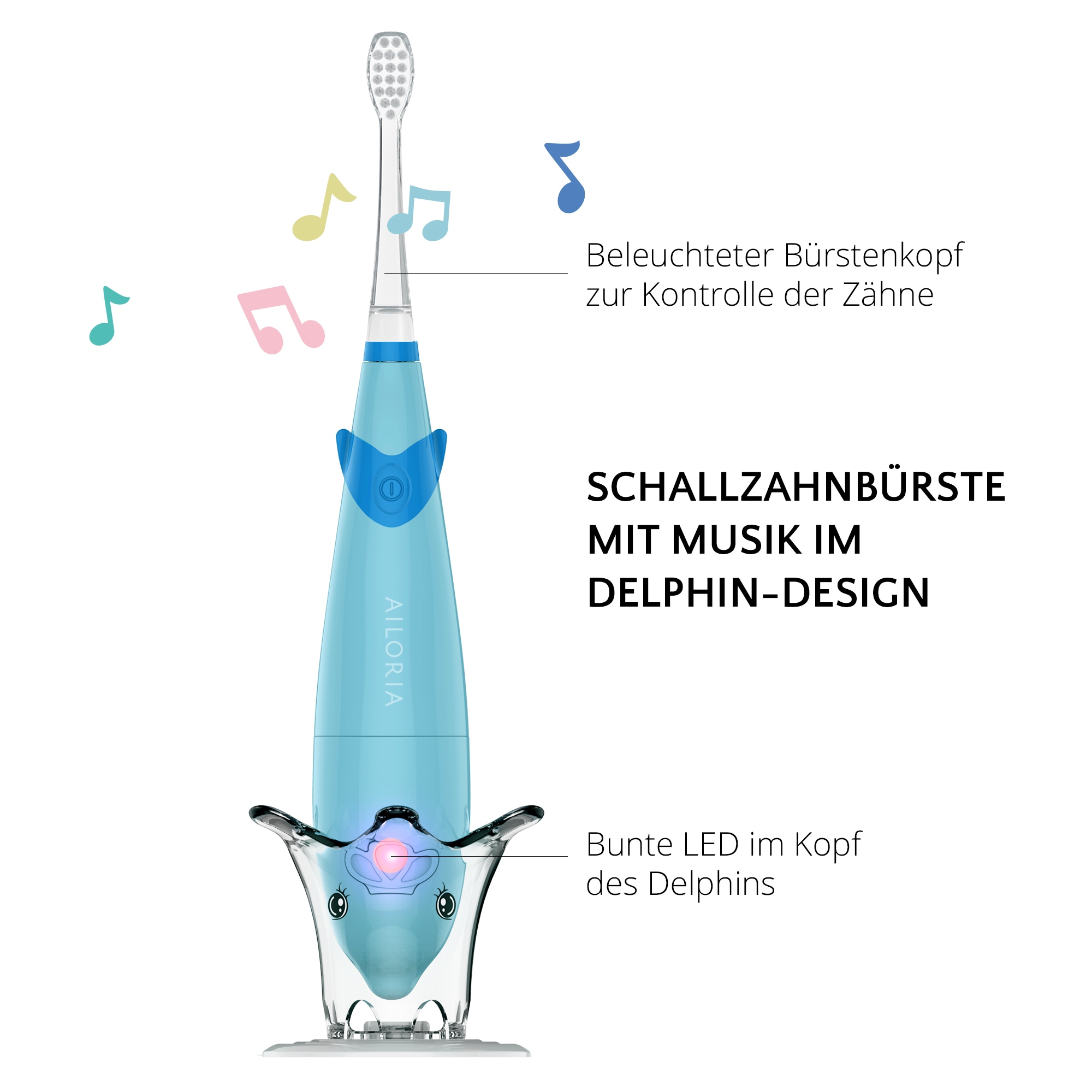 AILORIA Elektrische Kinderzahnbürste »Kinder-Schallzahnbürste BUBBLE BRUSH«