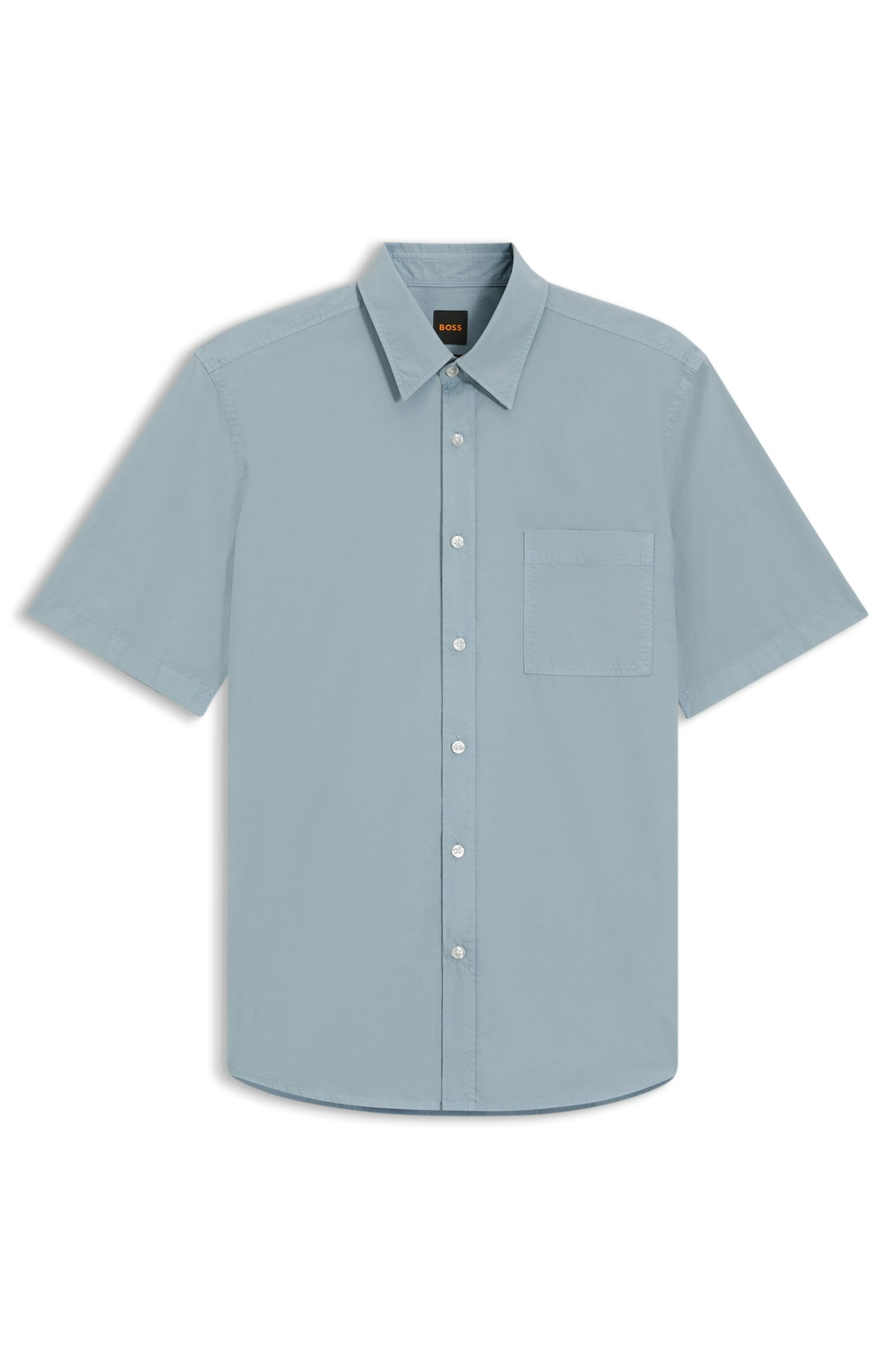 BOSS ORANGE Kurzarmhemd Regular Fit, Kentkragen, Kurzarm