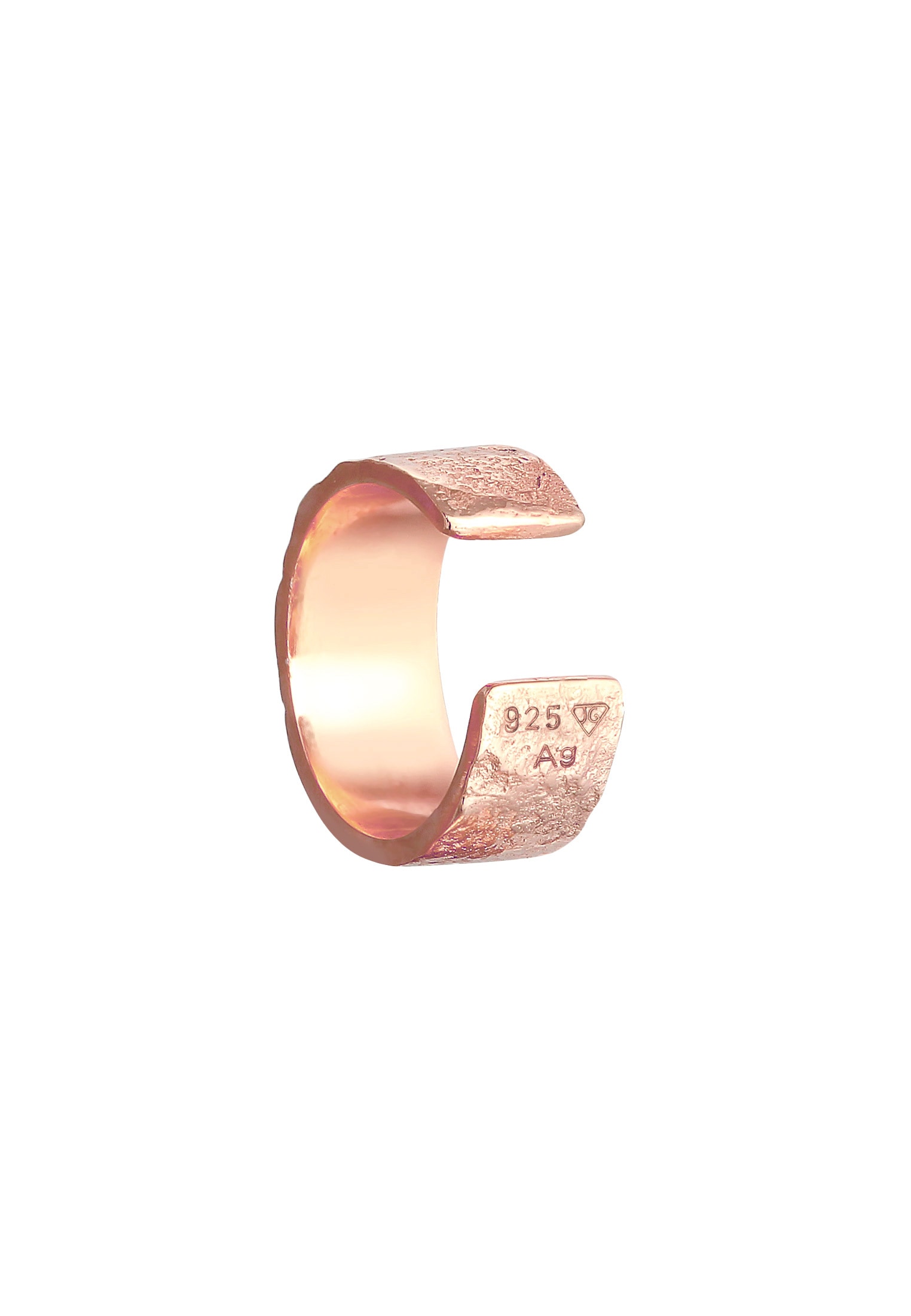 Elli Ohrklemme »Ohrringe Earcuff Breit Basic Gehämmert 925 Silber«