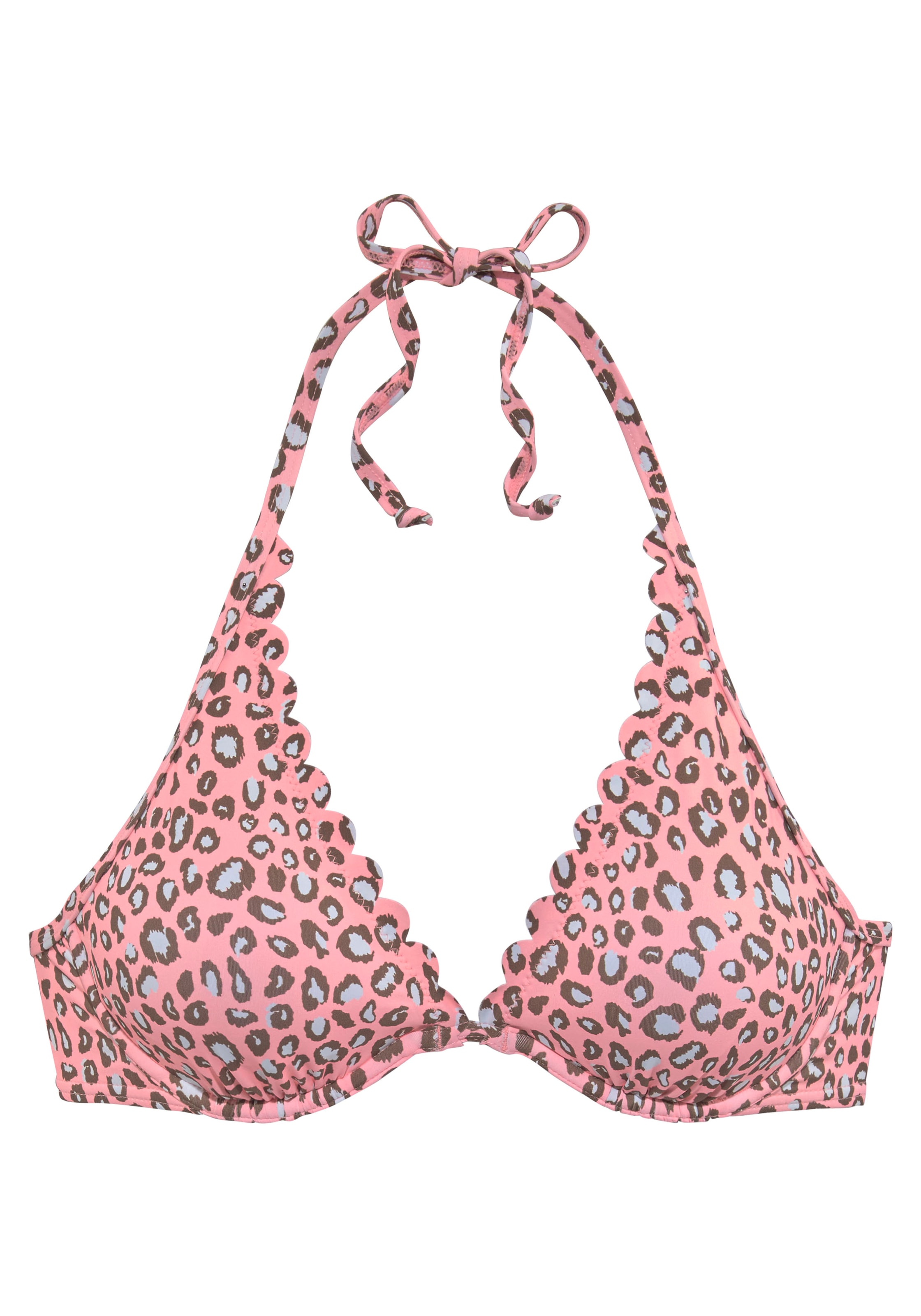 LASCANA Bügel-Bikini-Top »Mae«, farbenfroher Animalprint, herausnehmbare Cups, im Nacken zu binden