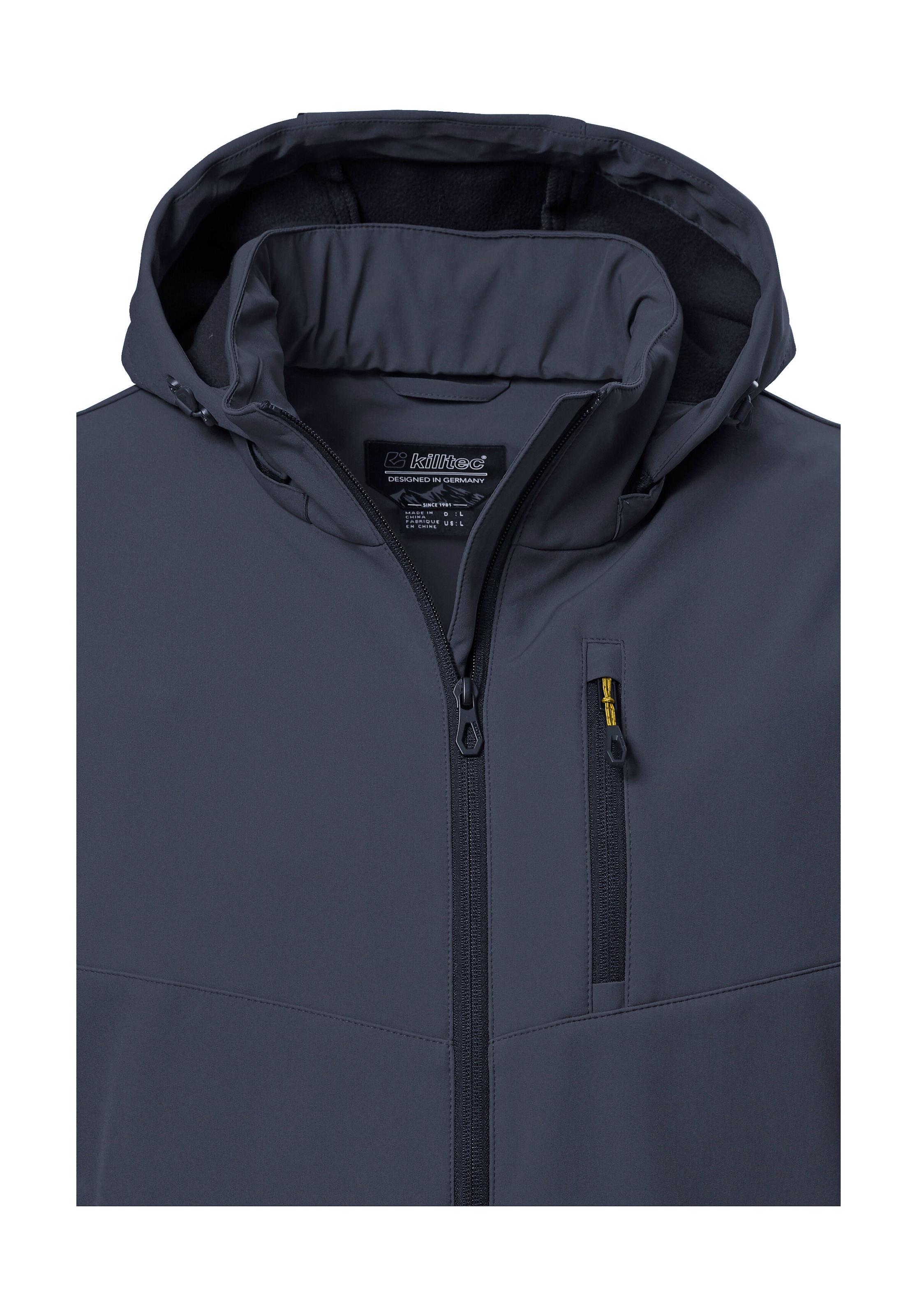 Killtec Softshelljacke »KOW 92 MN SFTSHLL JCKT«, Wasser- und windabweisend, atmungsaktiv, abnehmbare Kapuze