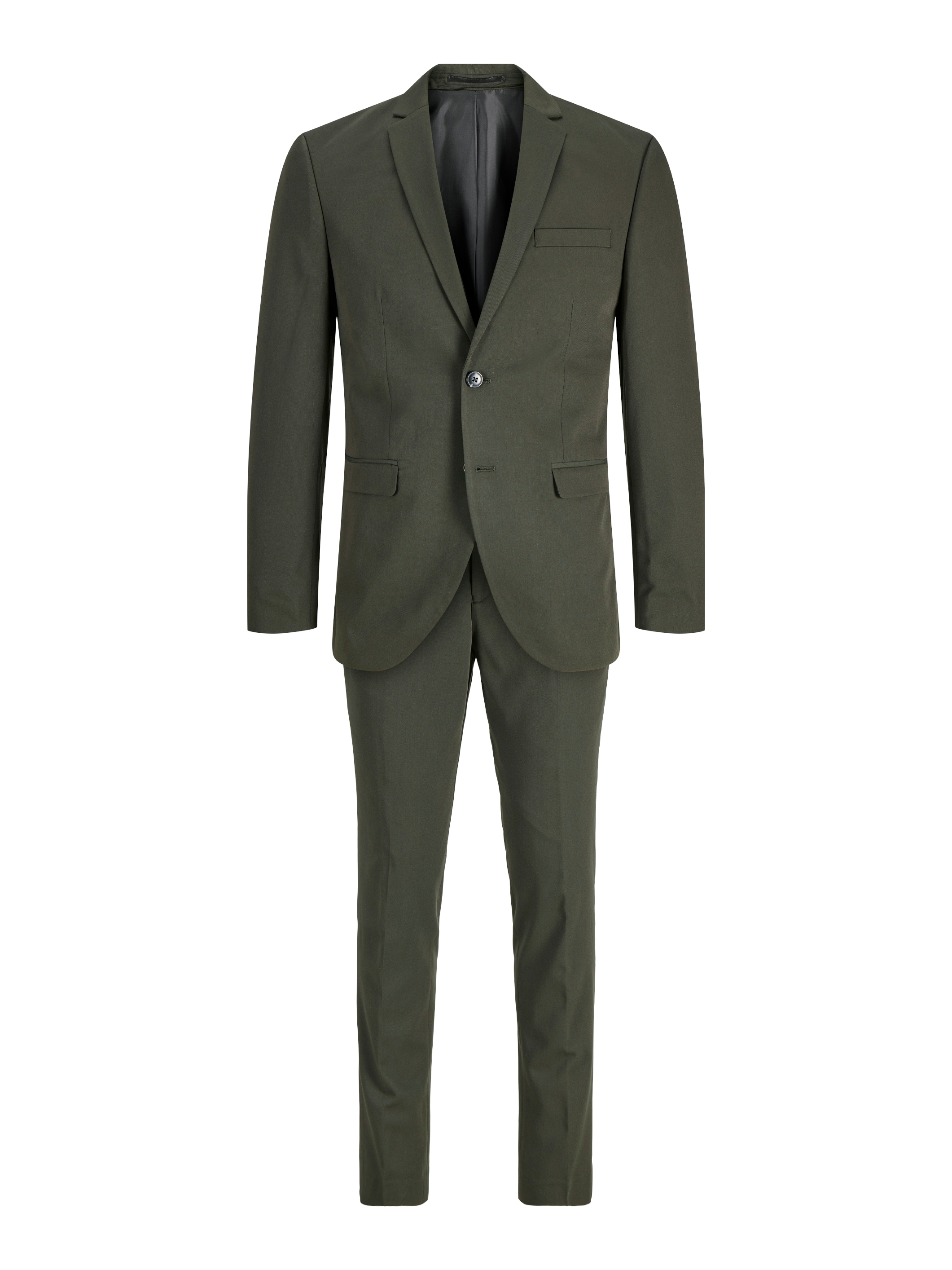 Jack & Jones Anzug »JPRFRANCO  Extra schmal, pflegeleicht, stilvoll mit fallendem Revers« Packung, 2 tlg. slim fit unifarben, modisch, slim fit, Kunstfaser

