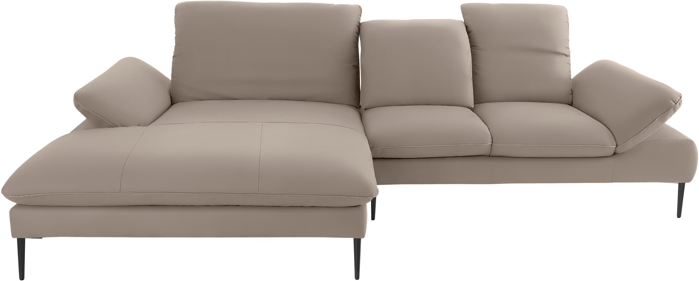 W.SCHILLIG Ecksofa »enjoy&MORE, Designsofa, elegant und bequem, L-Form«, Sitztiefenverstellung, Füße schwarz pulverbeschichtet, Breite 310 cm