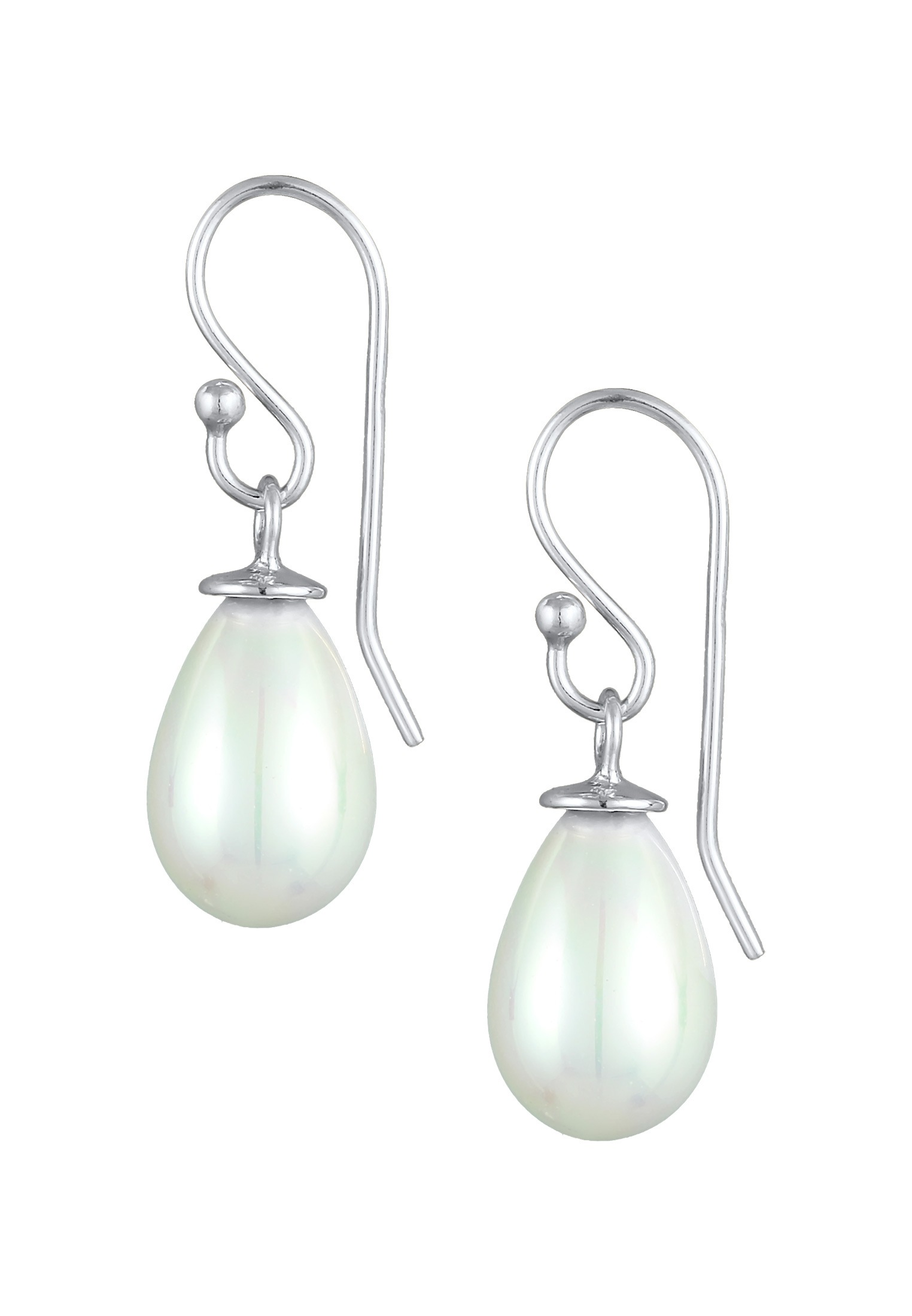 Nenalina Paar Ohrhänger »Ohrringe Hänger Muschelkernperle Oval Klassisch 925 Silber«