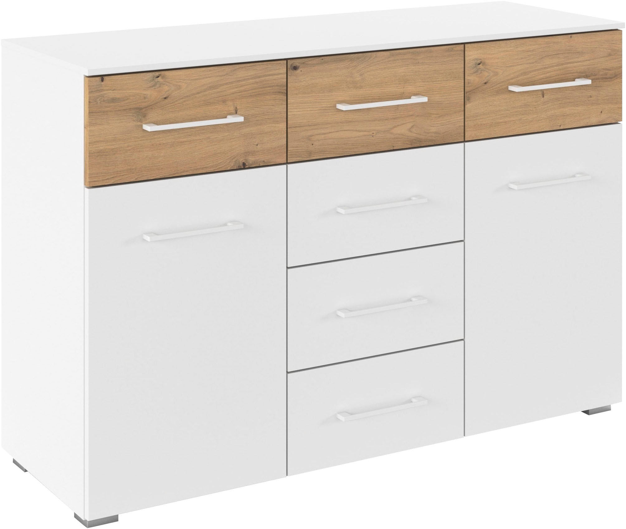 rauch »Sideboard Kommode Schubladenkommode Türenkommode BOSTON-EXTRA« B/H/T: 120/81/42 cm,  mit 6 geräumigen Schubladen, Einlegeböden verstellbar MADE IN GERMANY