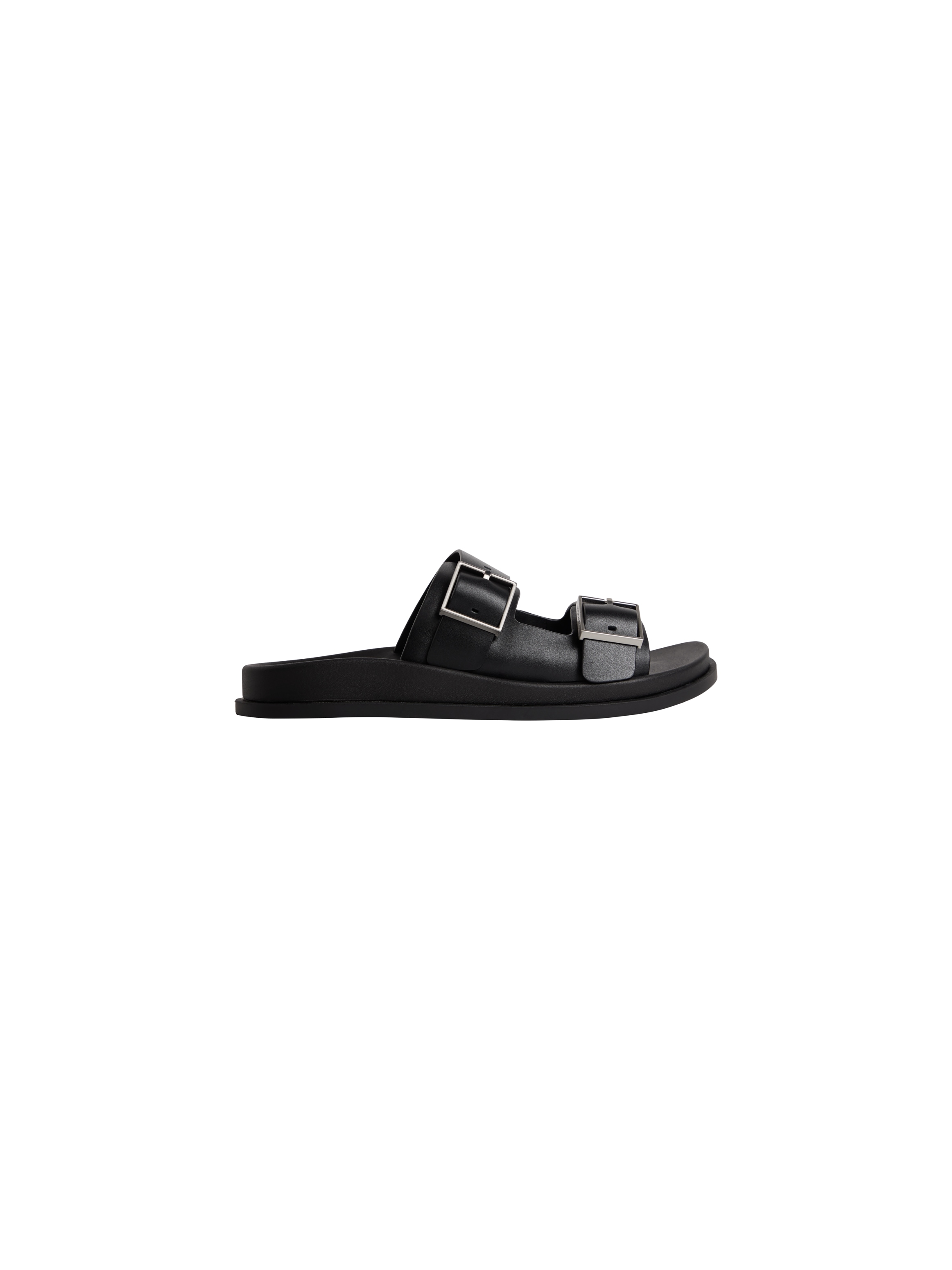 Calvin Klein Pantolette »CITY SANDAL BUCKLE LTH«  Sommerschuh, Hausschuh, Strandschuh mit Plateau und Schnallen