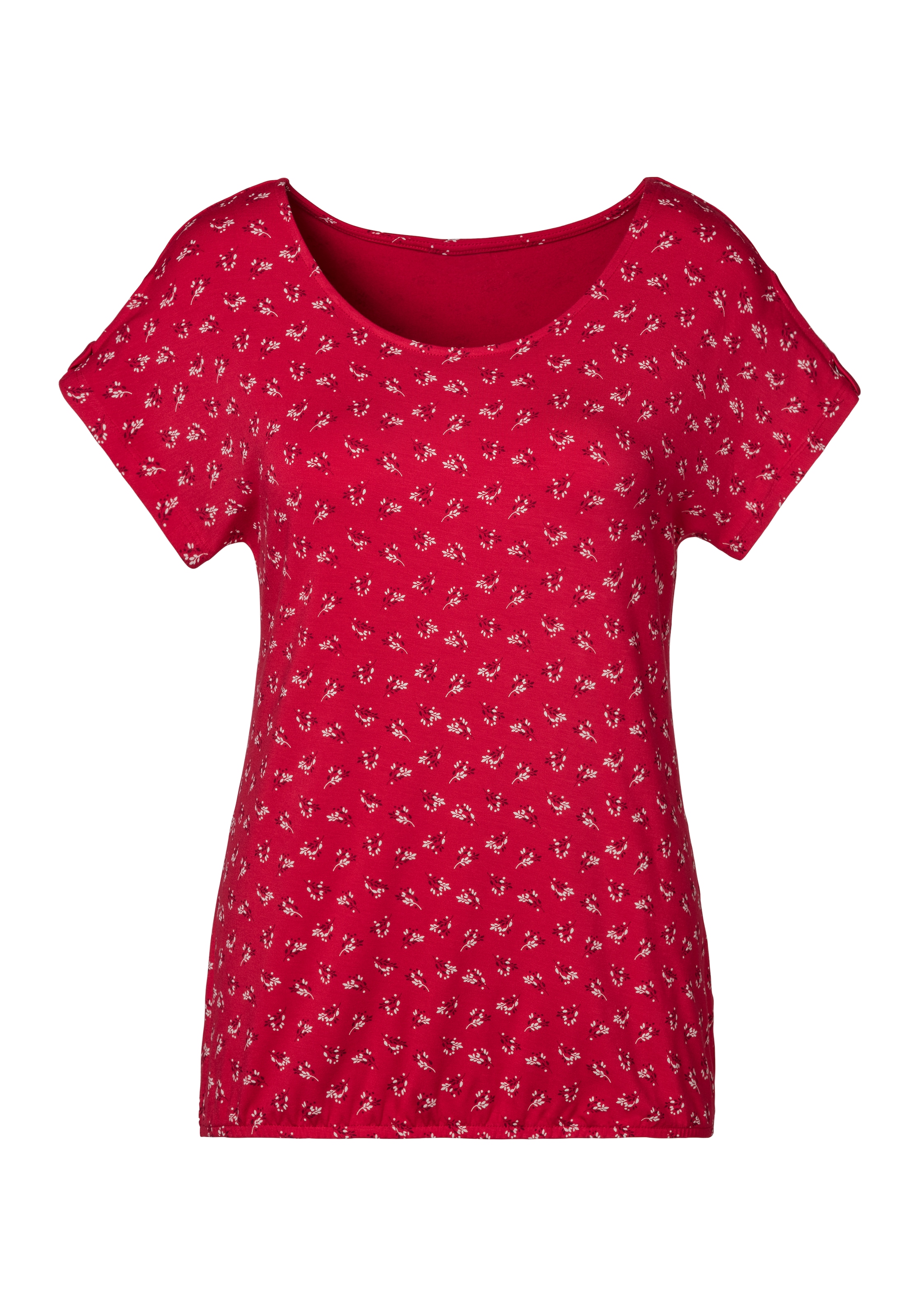 LASCANA T-Shirt »mit kleinem Cut-Out am Ärmel«, aus weichem Viskose-Stretch