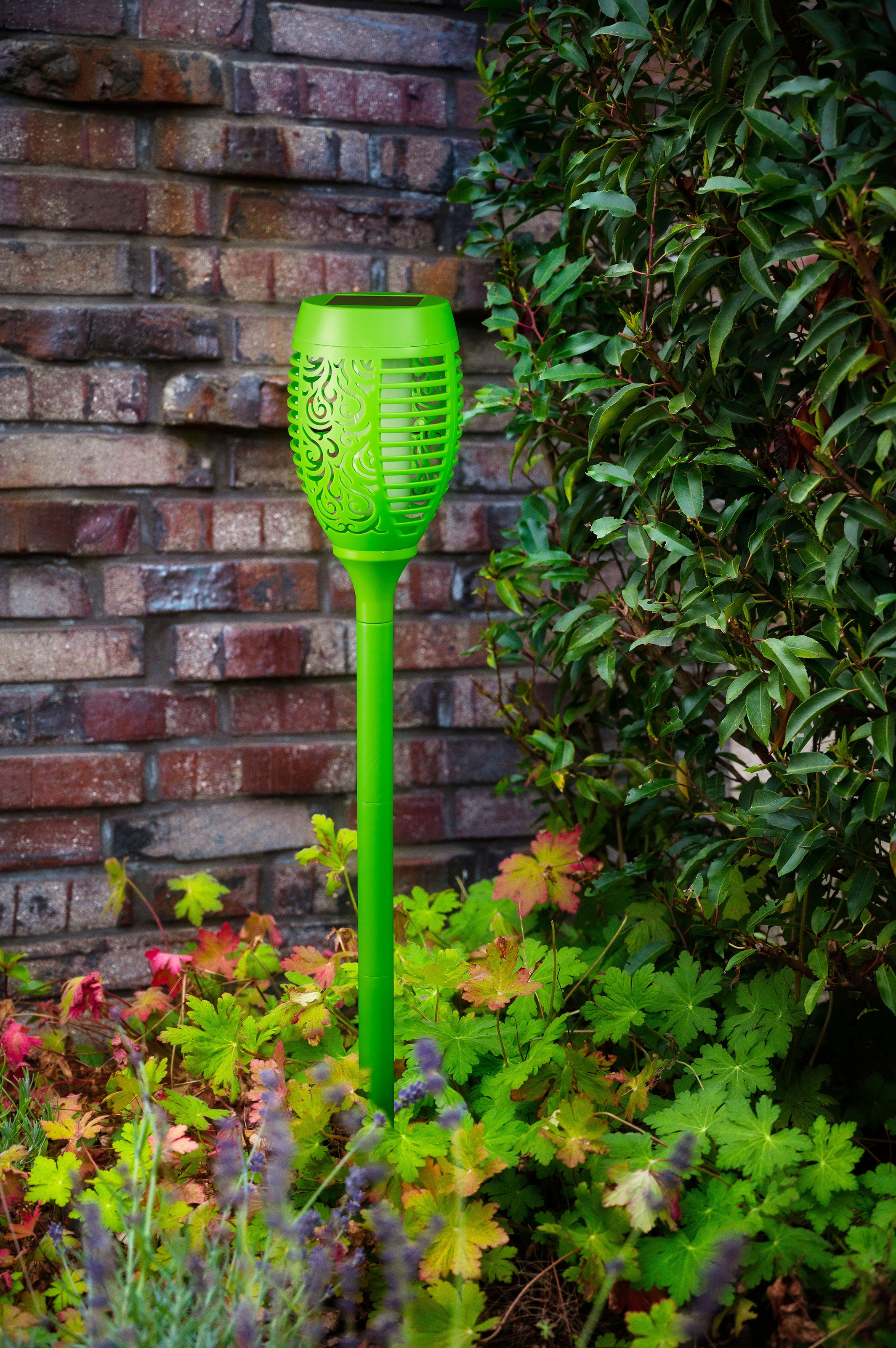 online mit Solar Garantie Gartenfackel grün Gartenfackel, LED | realer LED 3 Flamme Jahren kaufen BONETTI XXL mit