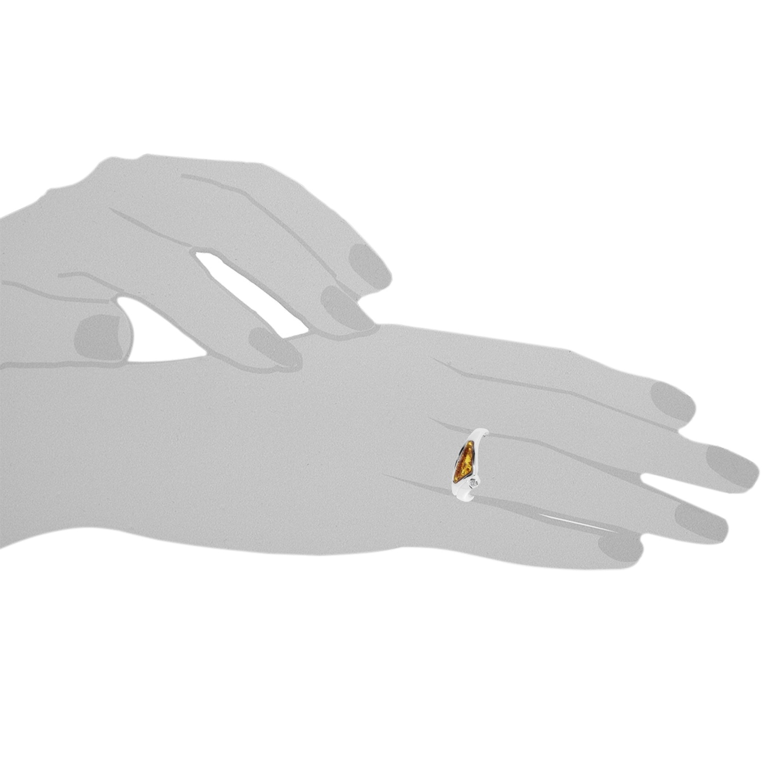 OSTSEE-SCHMUCK Fingerring »- Agneta - Silber 925/000 - Bernstein/Zirk.«