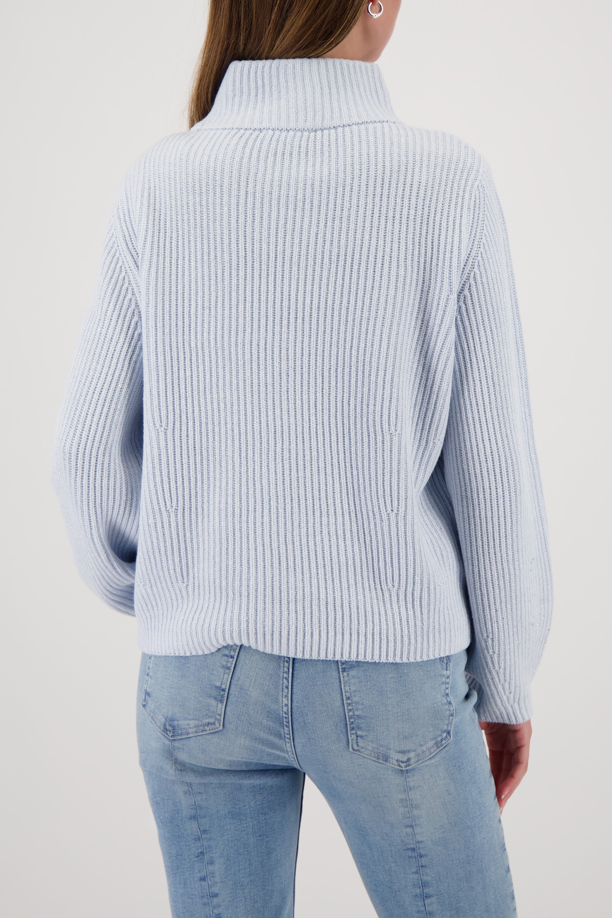 Monari Rollkragenpullover »Pullover Lurex + Schmuck« Regular fit mit Rollkragen