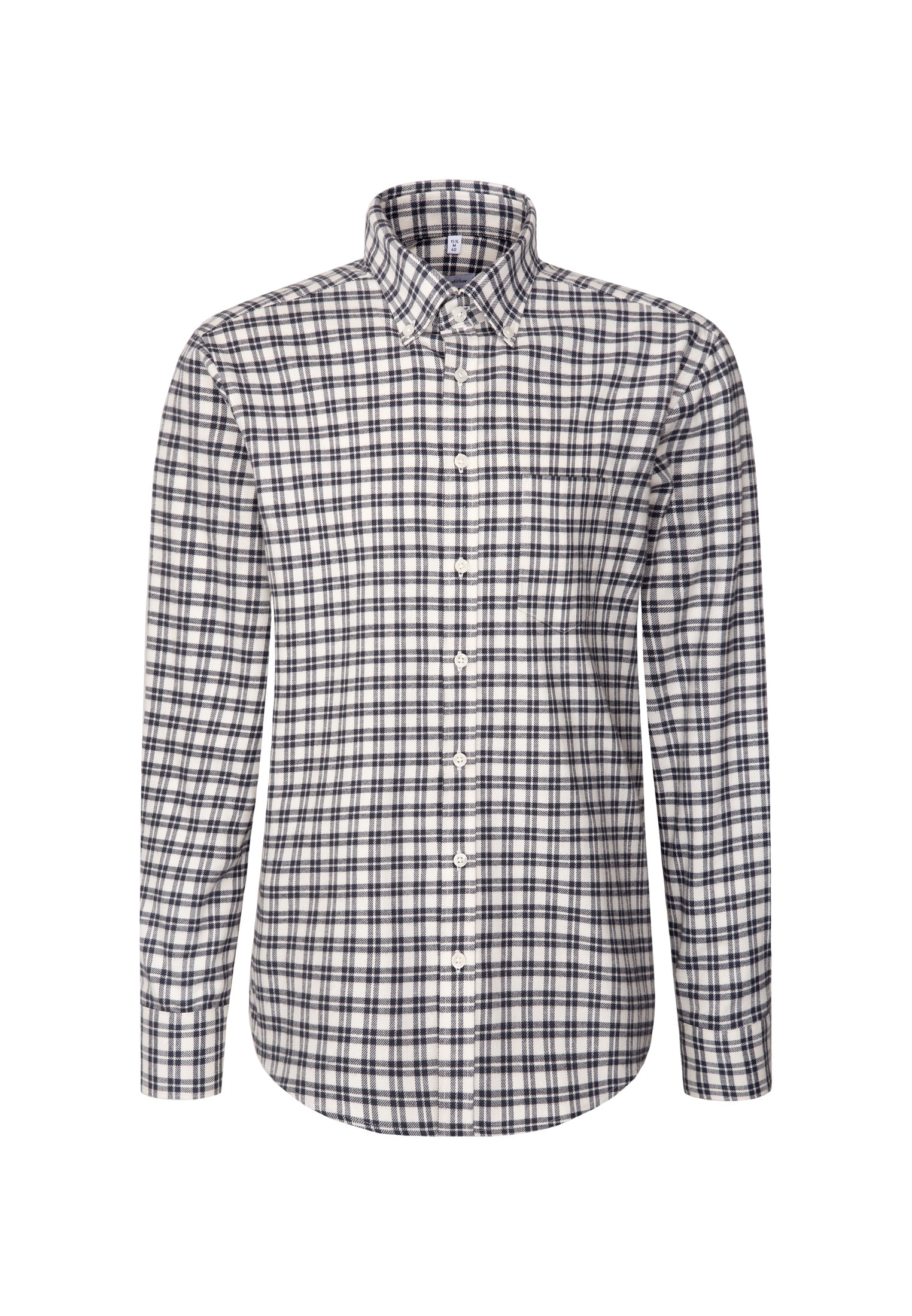 seidensticker Flanellhemd Regular 1/1 Button-Down-Kragen Karo