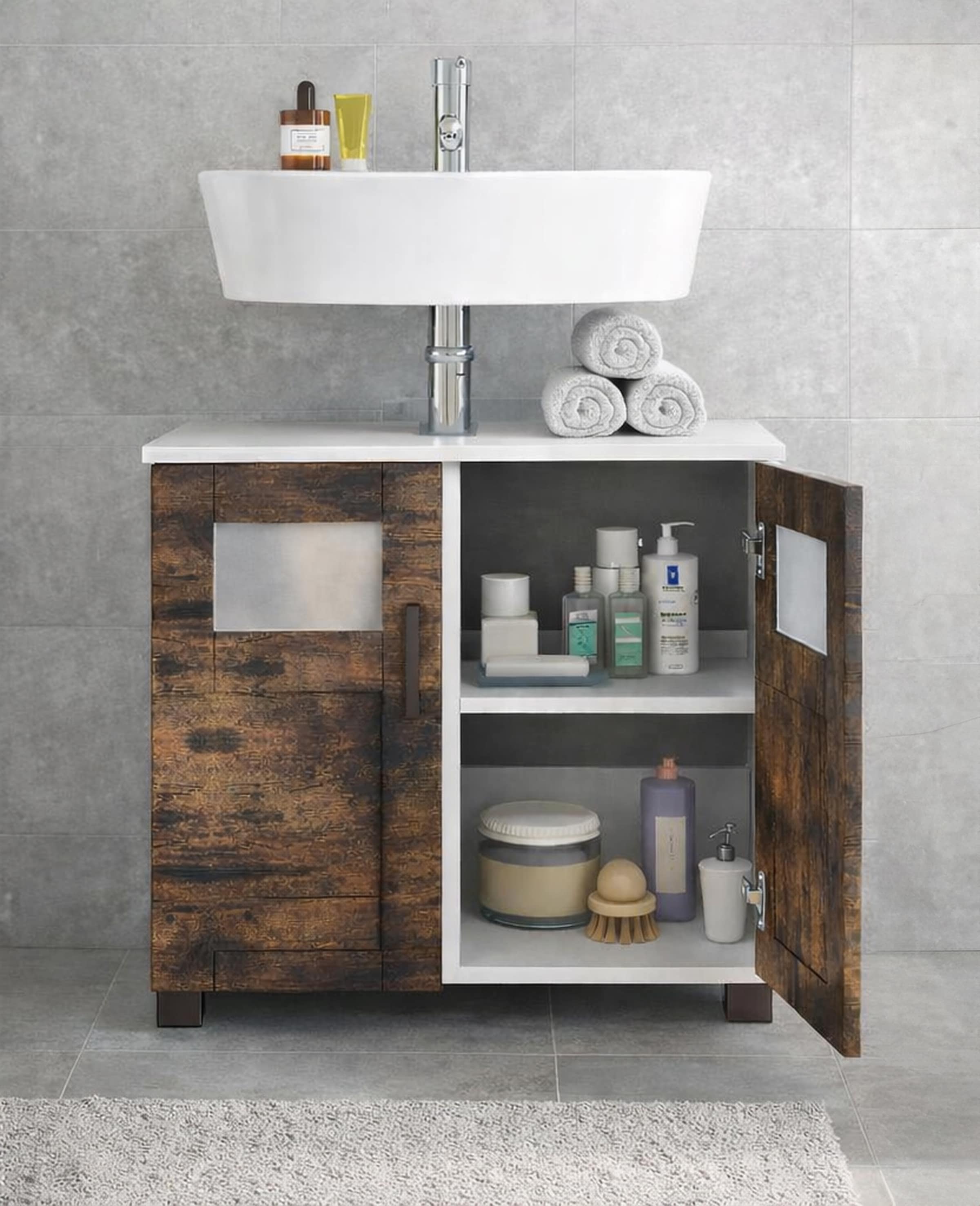 VCM Waschbeckenschrank »Holz Badschrank Badunterschrank Waschbecken Nilari« 1 Stk. tlg.