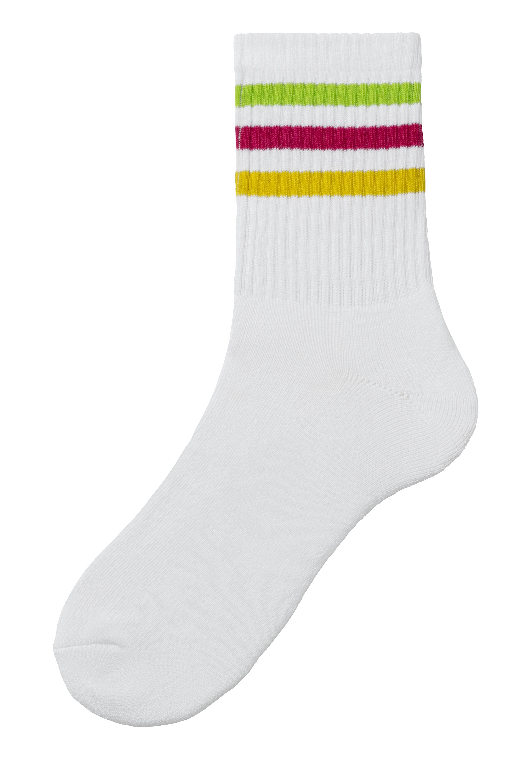 LASCANA Tennissocken, (Packung, 3 Paar), mit Frotteesohle und Stickerei