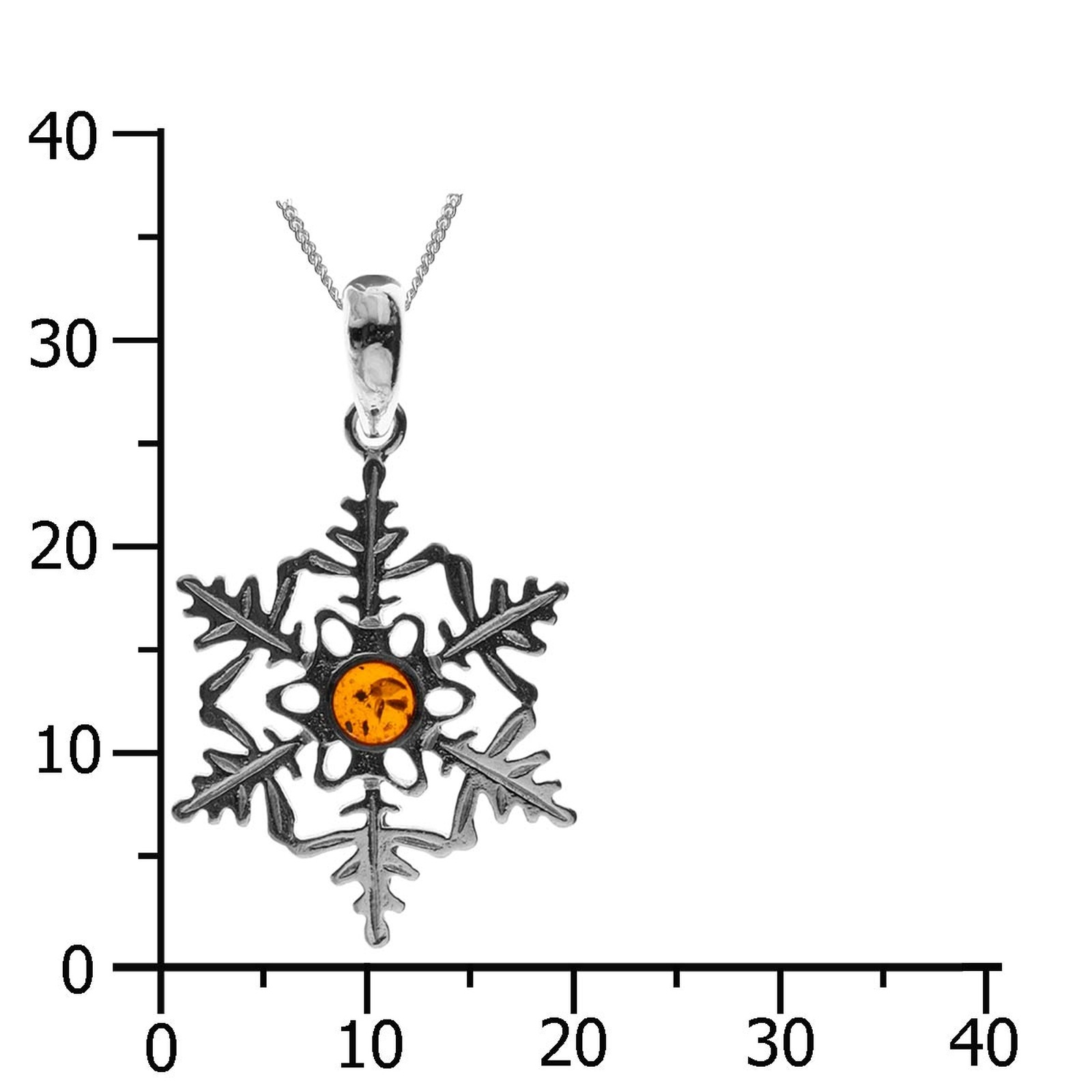 OSTSEE-SCHMUCK Kette mit Anhänger »- Schneeflocke - Silber 925/000 - Bernstein«