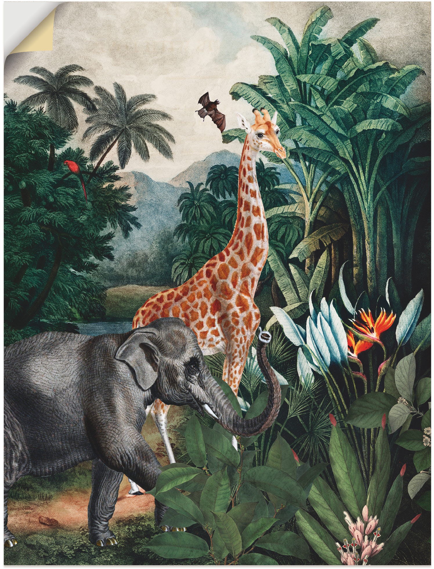 bestellen (1 auf Artland St.), Wildtiere, in Leinwandbild, Wandaufkleber Rechnung Alubild, oder Größen versch. »Afrikanischer Wandbild Dschungel«, als Poster